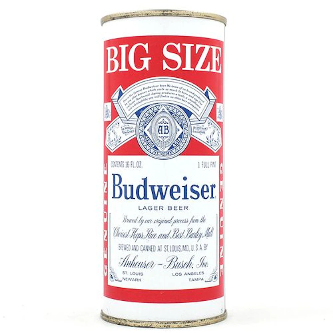 Budweiser Beer 16 Ounce Flat Top ST LOUIS 4 CITY BIG SIZE 226-28 MINTY