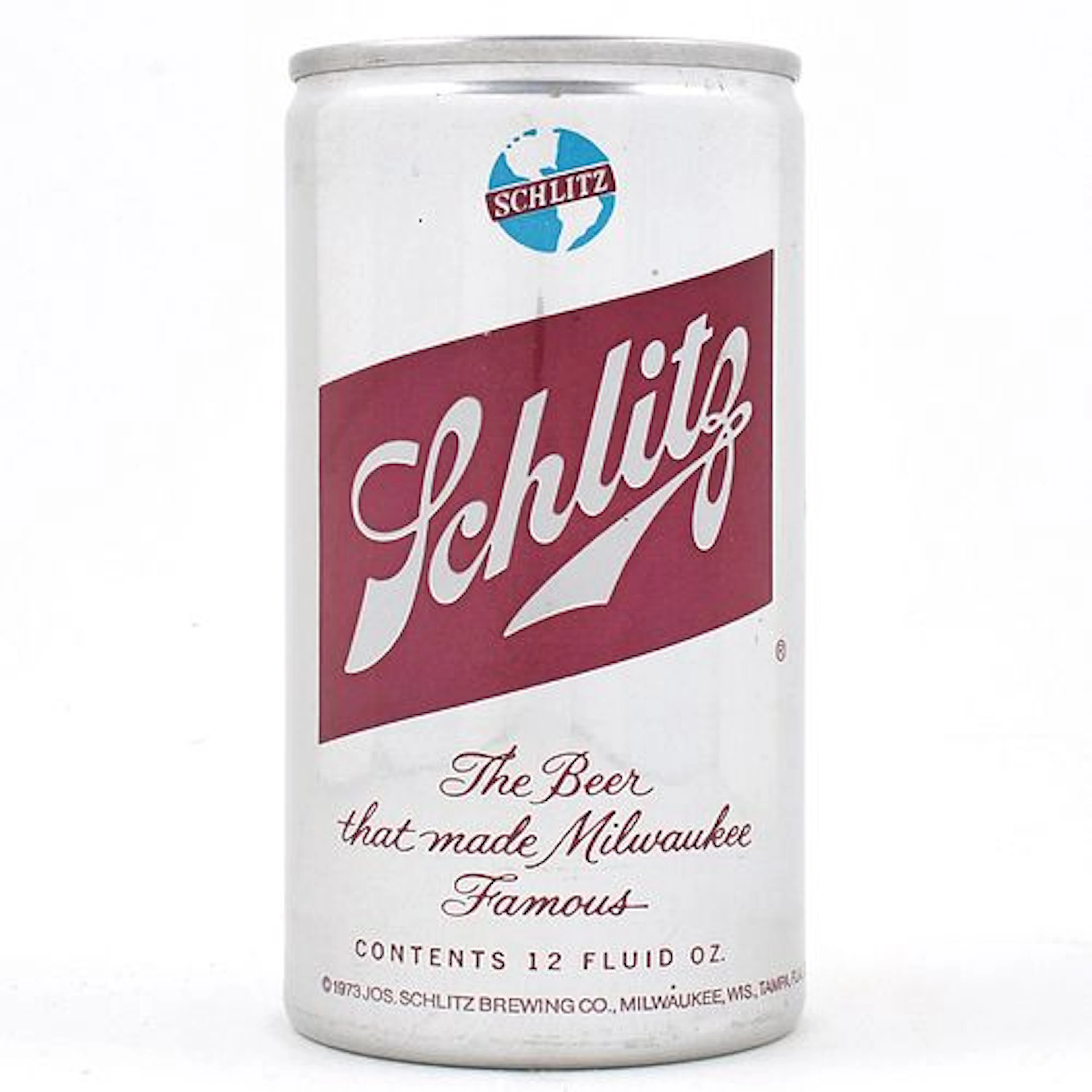 Schlitz Beer Misprint or Test Aluminum Pull Tab MISSING WHITE 1973