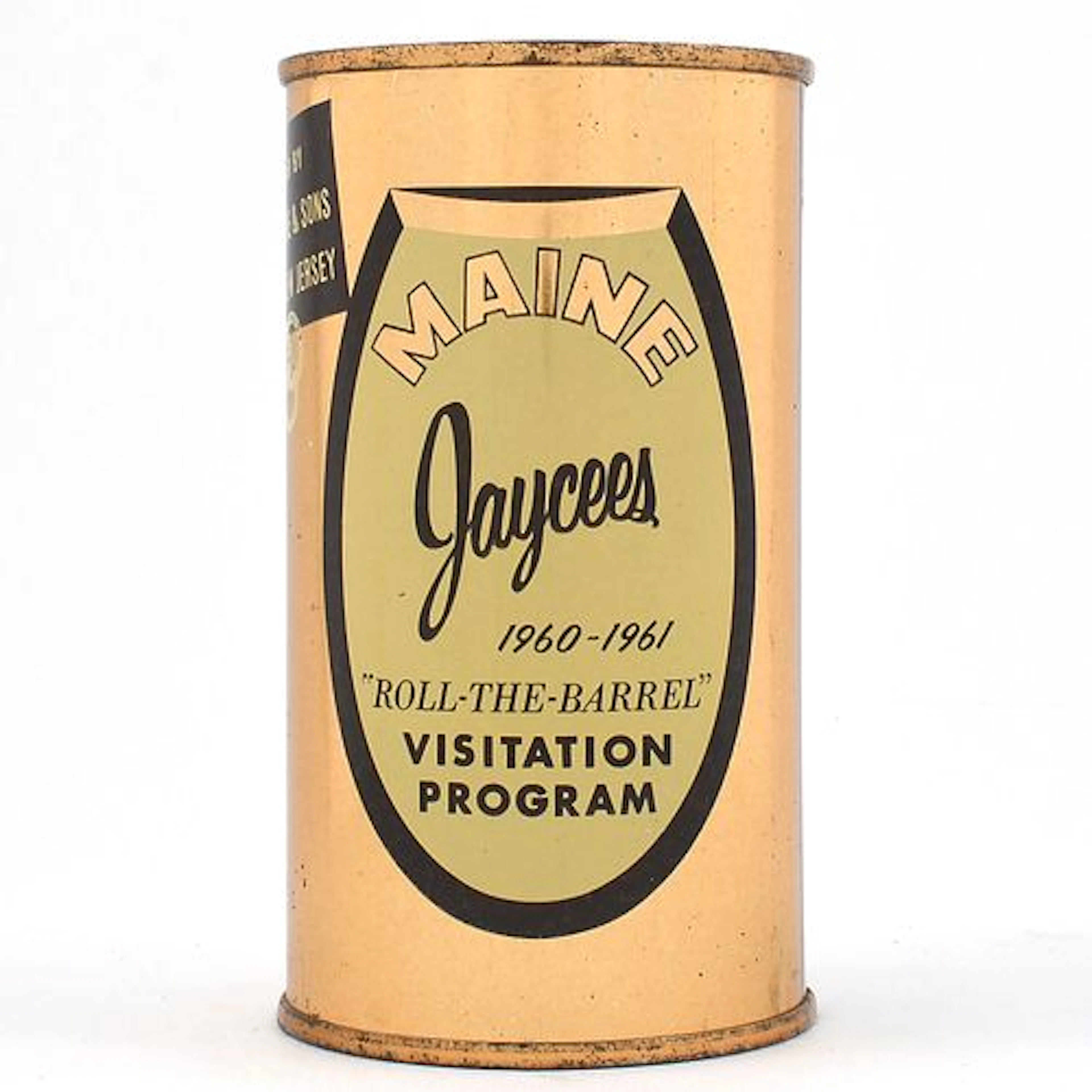 Ballantine Beer Maine Jaycees 1960-61 Benefit Bank Lid Flat Top UNLISTED