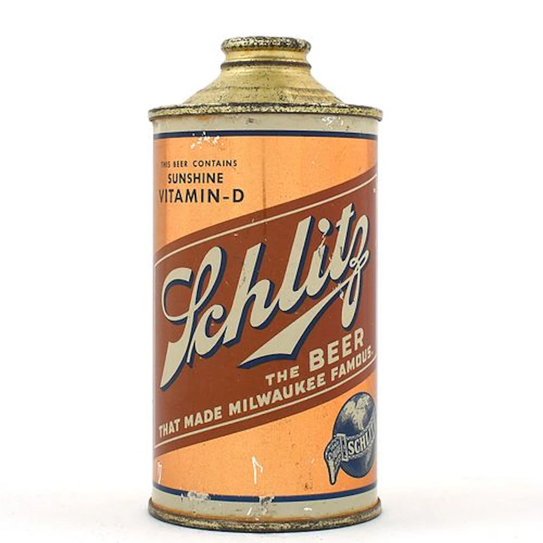 Schlitz Vitamin D Beer Low Profile Cone Top ALC STATEMENT 183-24 TOUGH