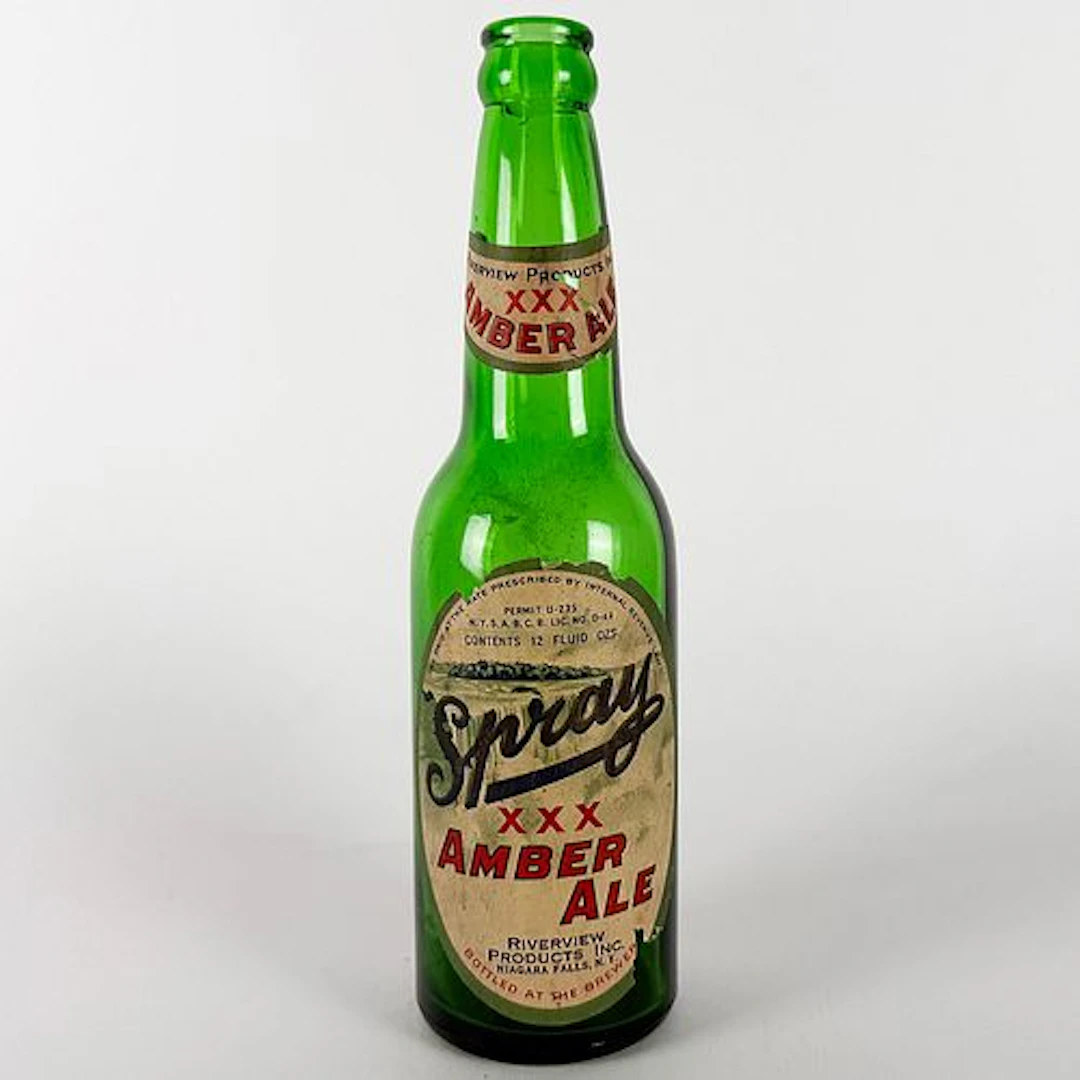 Spray XXX Amber Ale 12 oz. Green Labeled Bottle RIVERVIEW NIAGARA FALLS