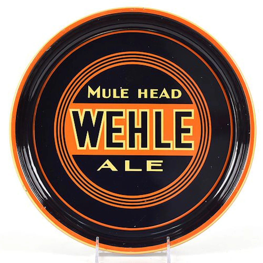 Wehle Mule Head Ale 1930s Serving Tray TOUGH NEAR MINT