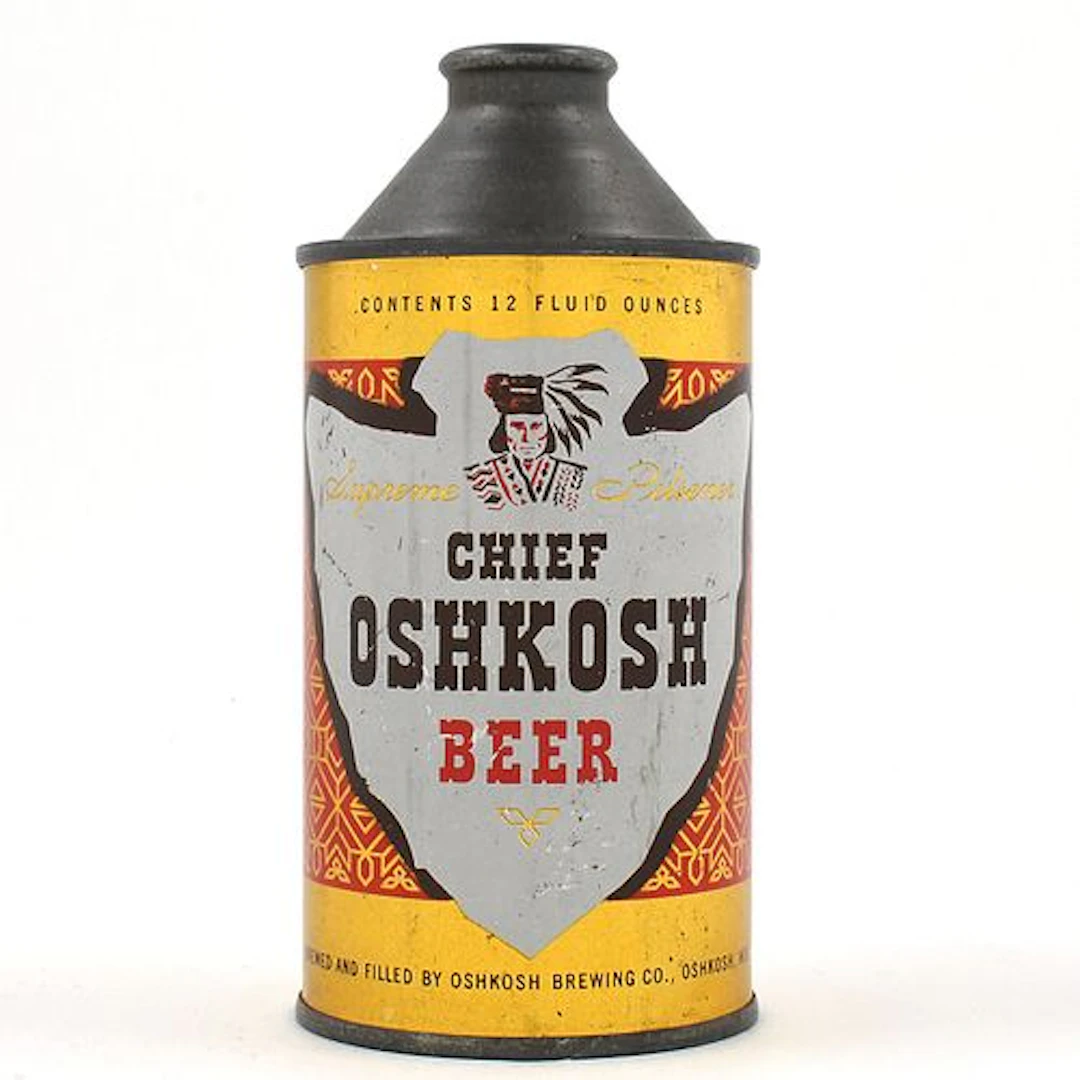 Chief Oshkosh Beer Cone Top 157-19 CLEAN