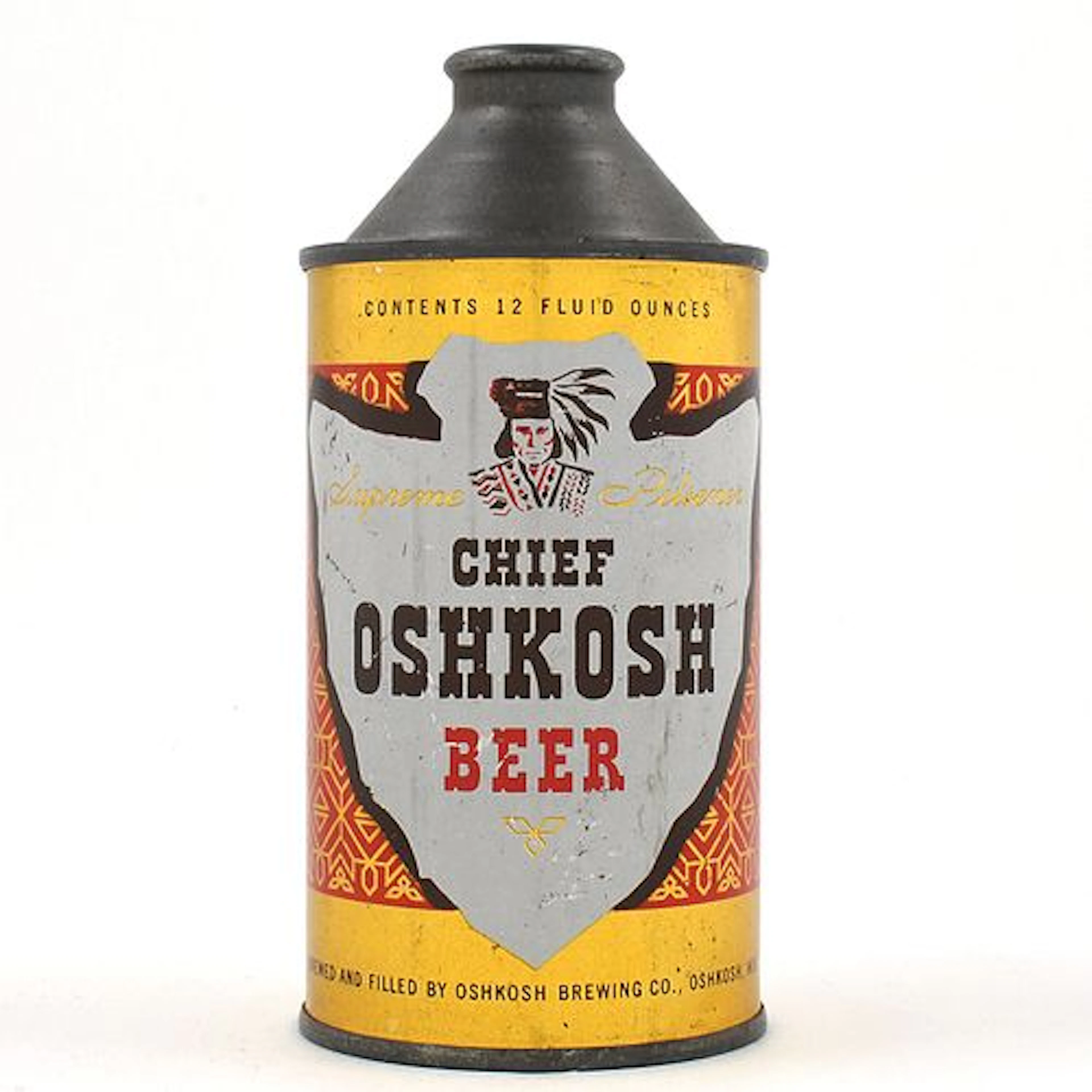 Chief Oshkosh Beer Cone Top 157-19 CLEAN