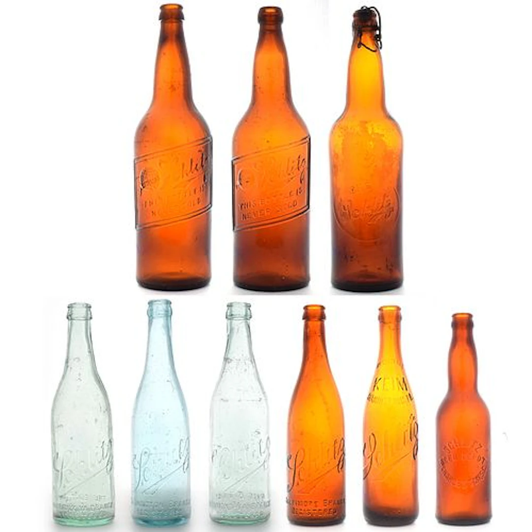 Schlitz Beer Pre-Pro Embossed Bottles LOT OF 9