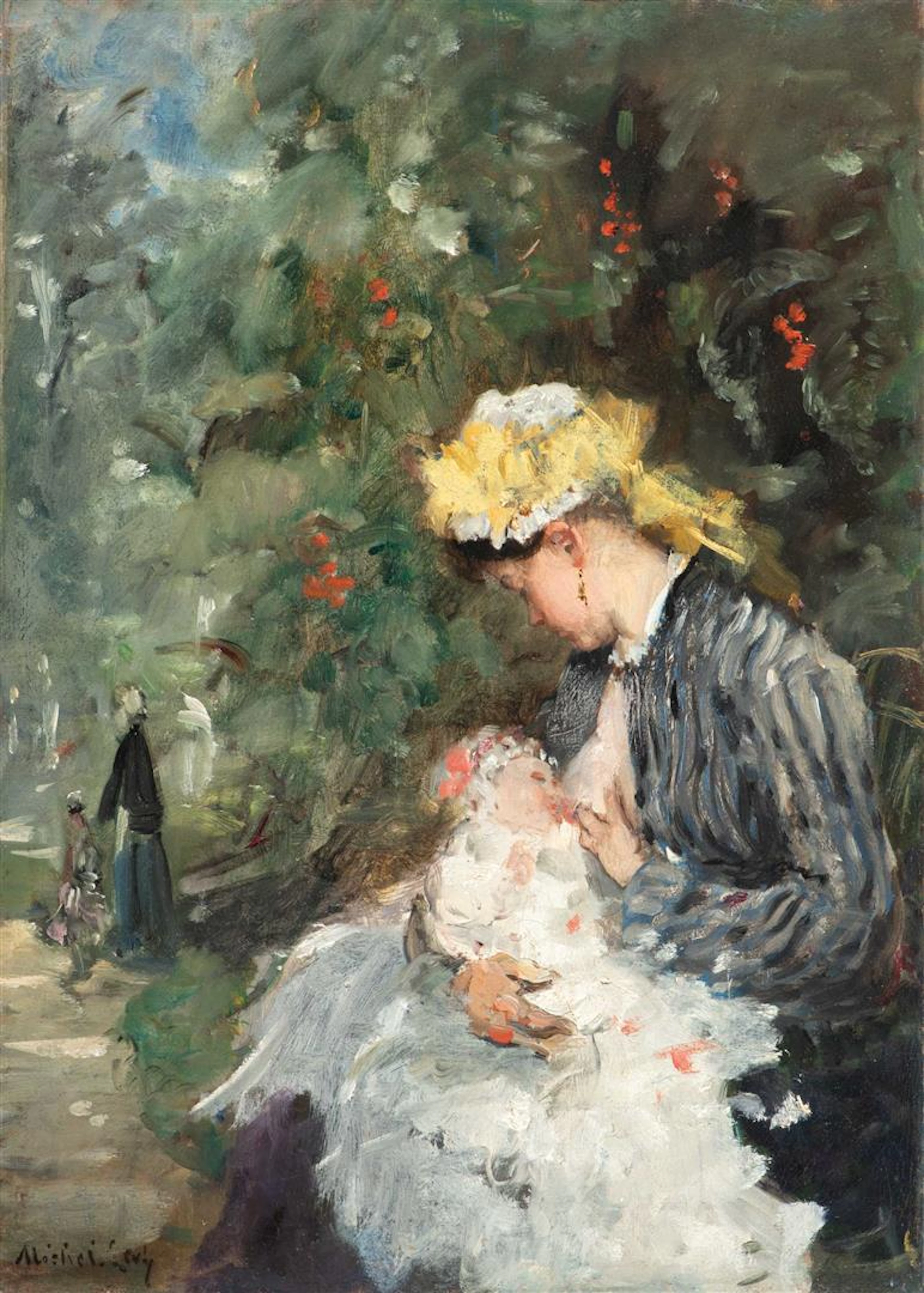 Henri Michel-Lévy (Paris 1845 - 1914) Mother nursing her...
