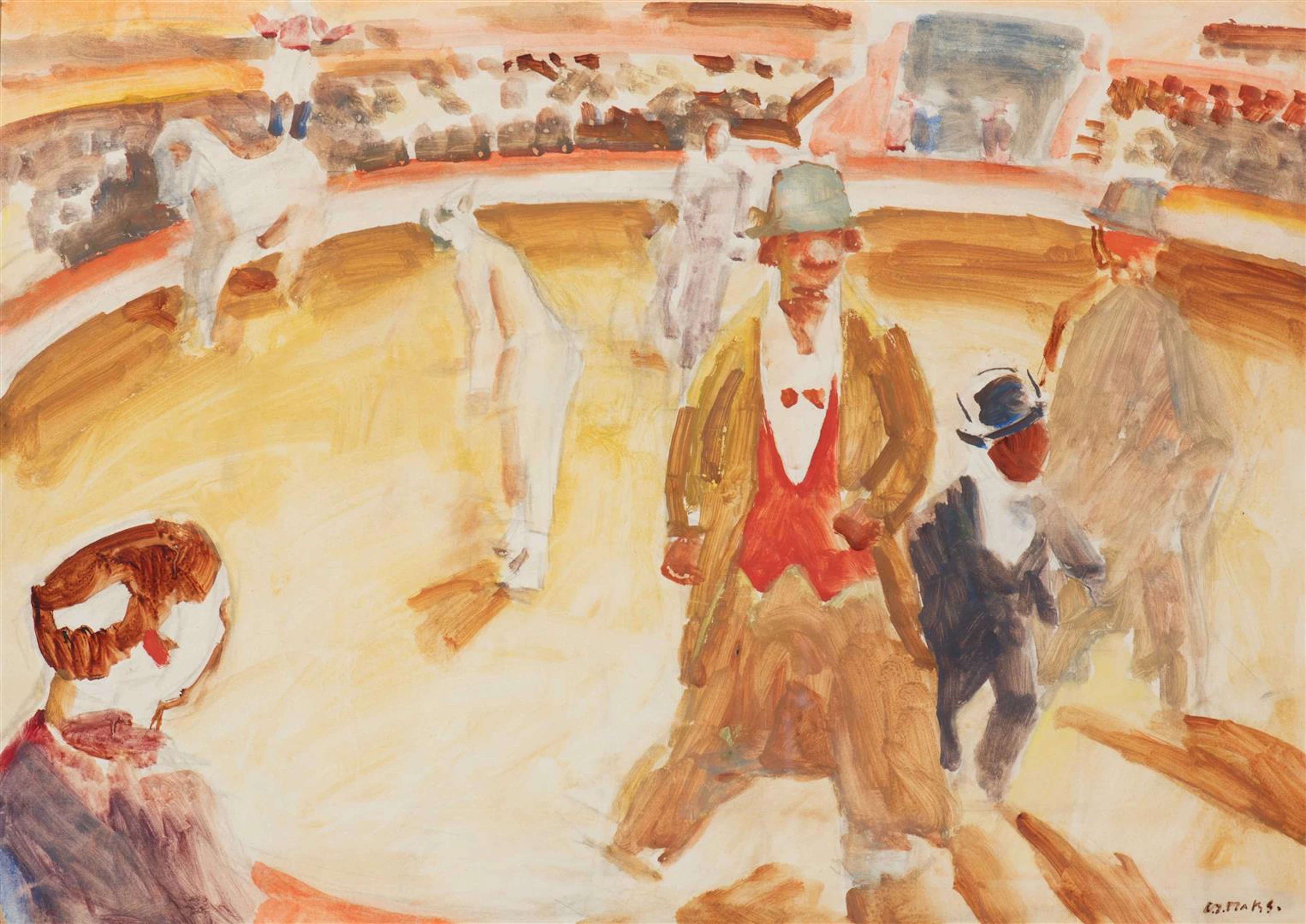 Kees Maks (Amsterdam 1876 - 1967) Three German Clowns in...