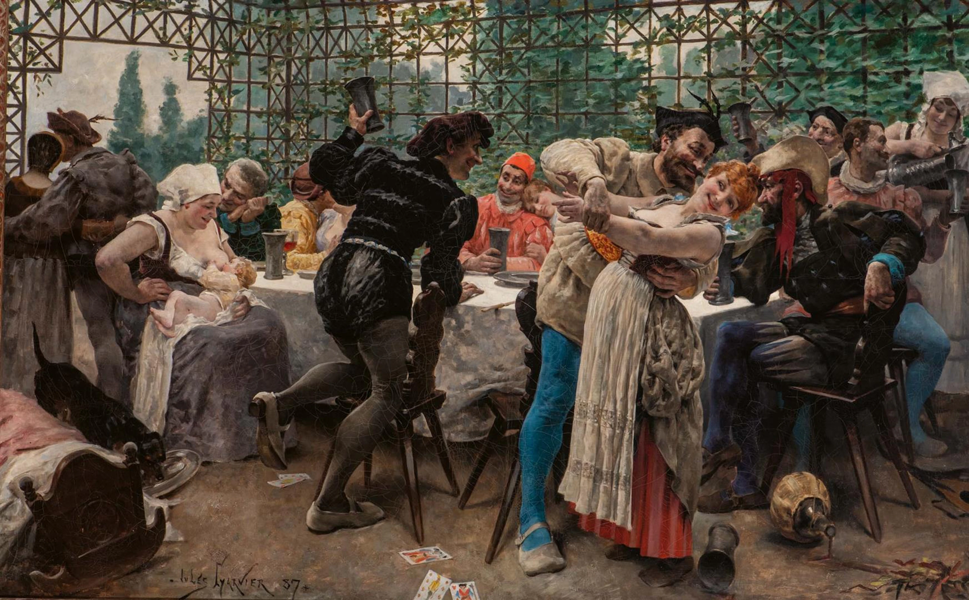 Jules Arsene Garnier (Paris 1847 - 1889) Fête champêtre...