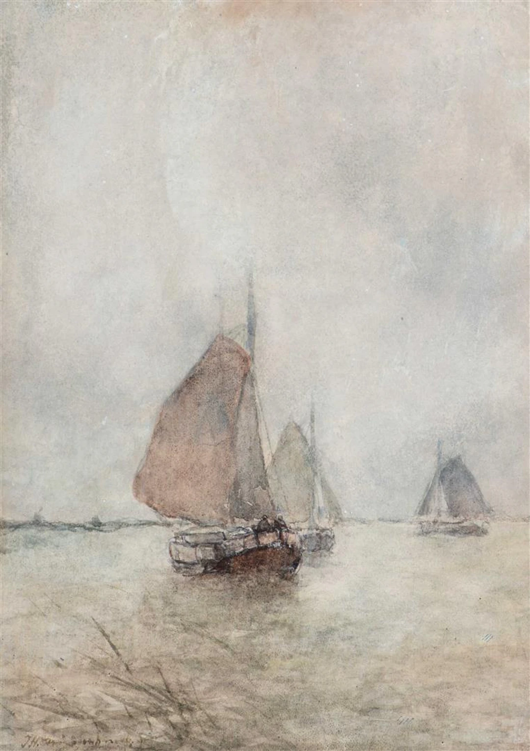 Jan Hendrik Weissenbruch (The Hague 1824 - 1903) A river...