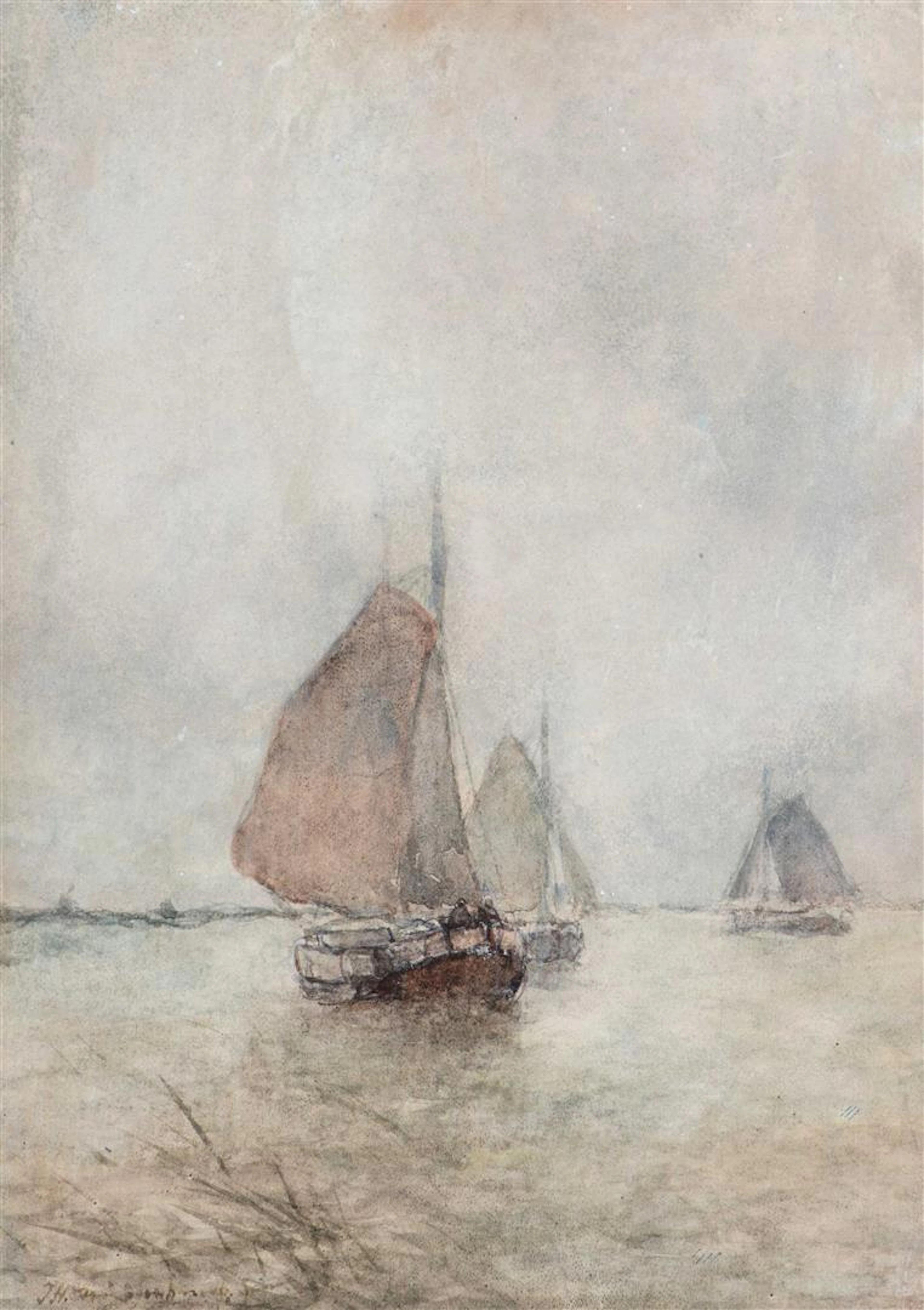 Jan Hendrik Weissenbruch (The Hague 1824 - 1903) A river...