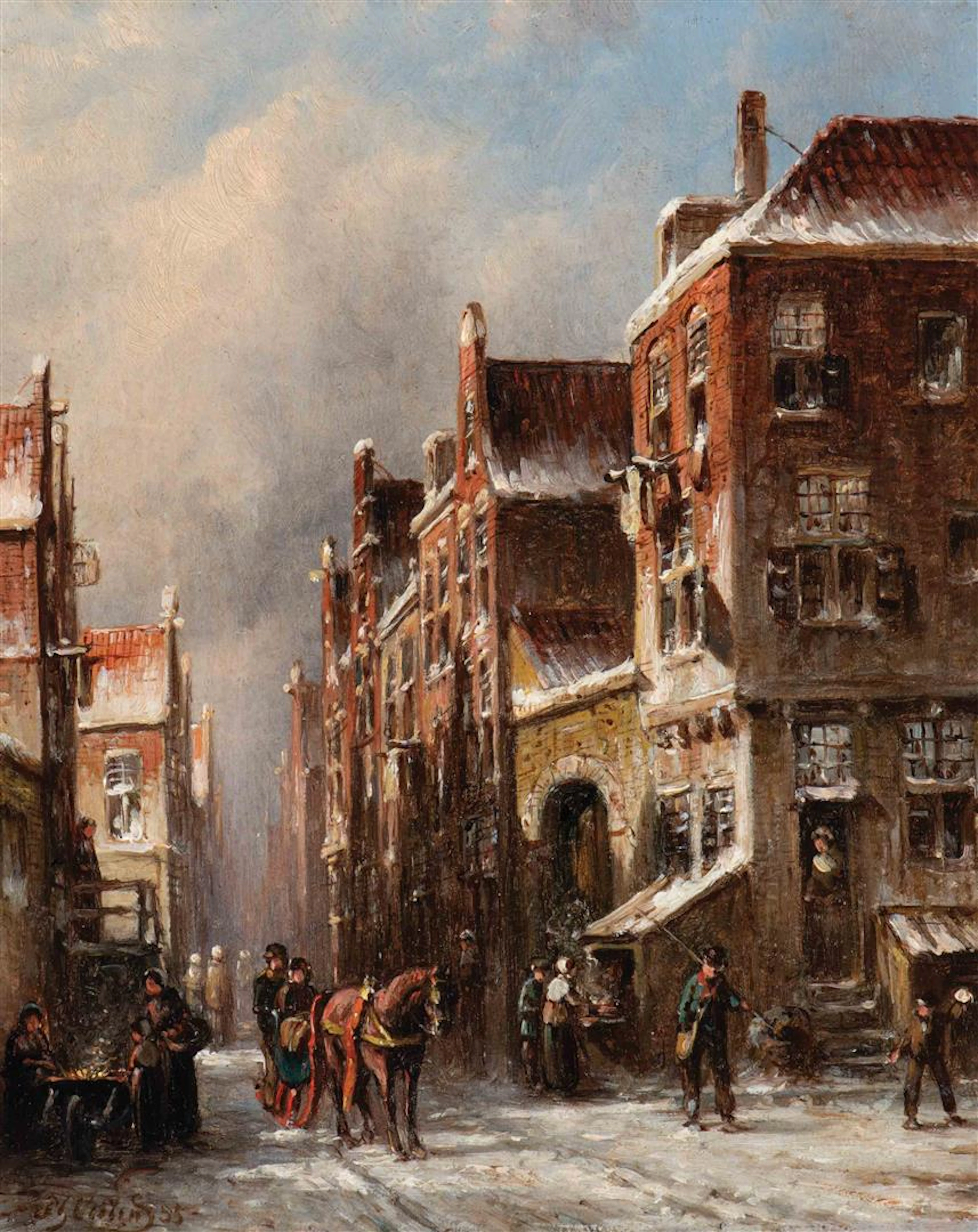 Petrus Gerardus Vertin (The Hague 1819 - 1893) Winter in...