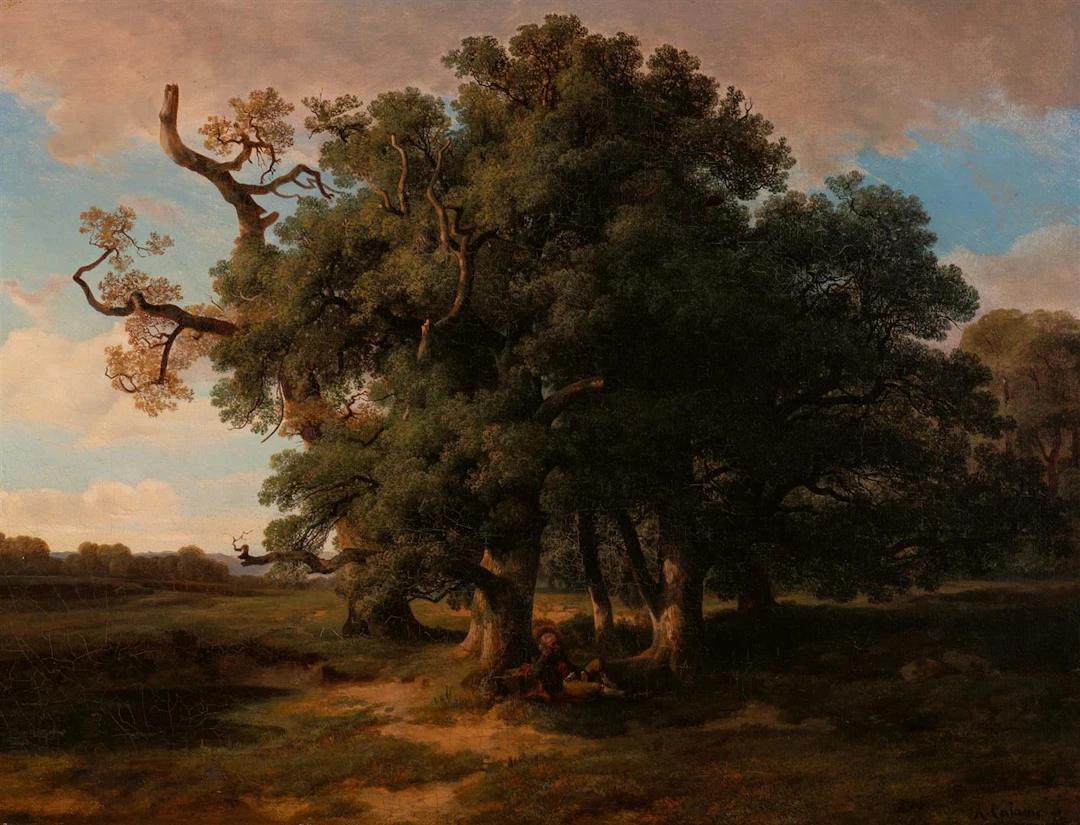 Alexandre Calame (Vevey 1810 - Menton 1864) A wooded...