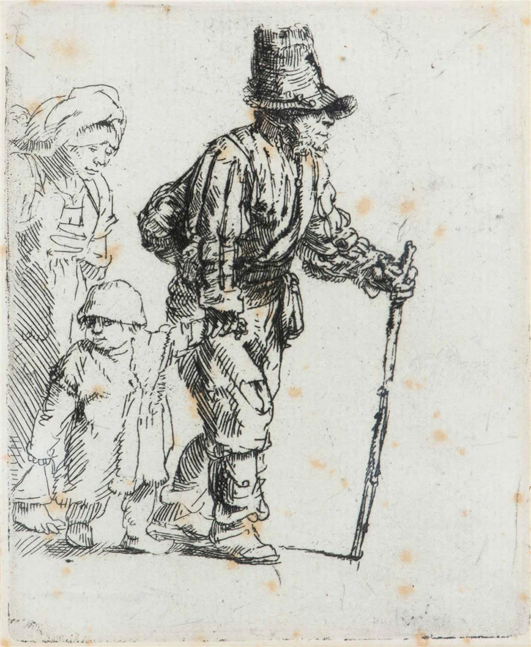 Rembrandt (Leiden 1606 - Amsterdam 1669) Peasant family on the tramp (c