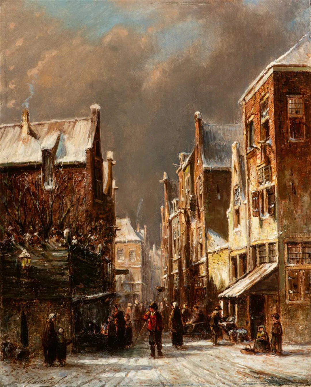 Petrus Gerardus Vertin (The Hague 1819 - 1893) Winter in...