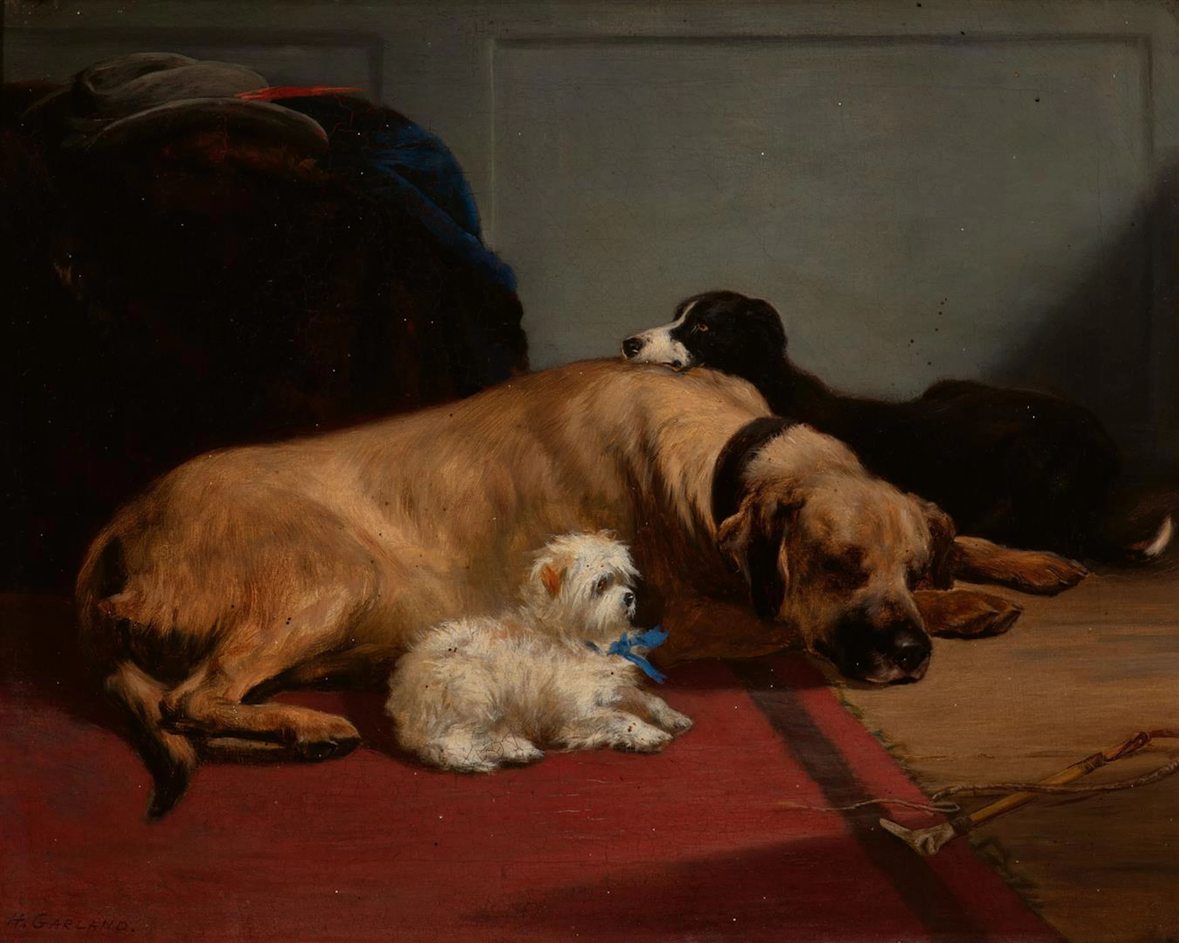 Henry Garland (1834 - 1913) After the walk Signed lower...
