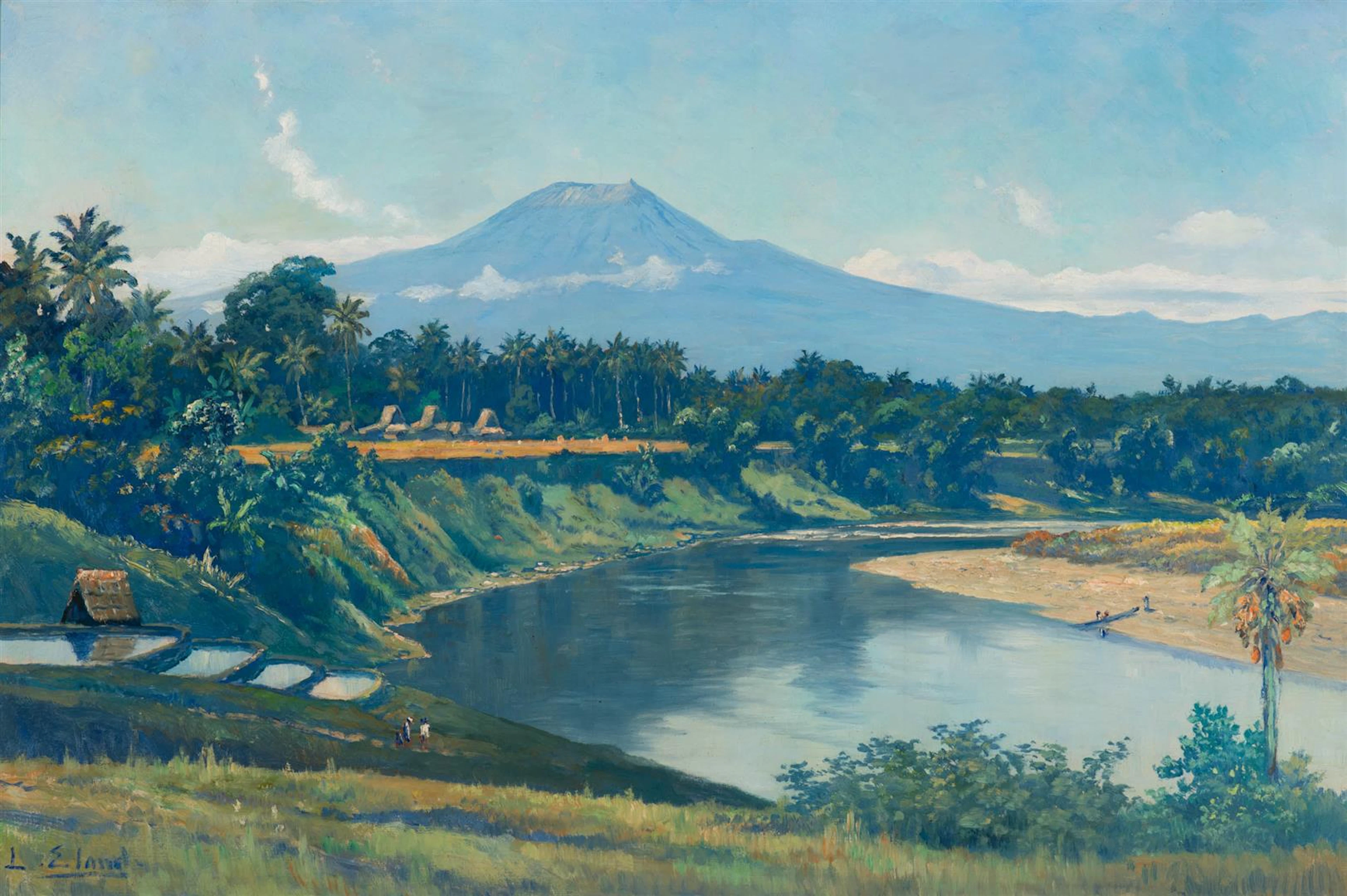 Leo Eland (Salatiga 1884 - The Hague 1952) Kampung near the riverside