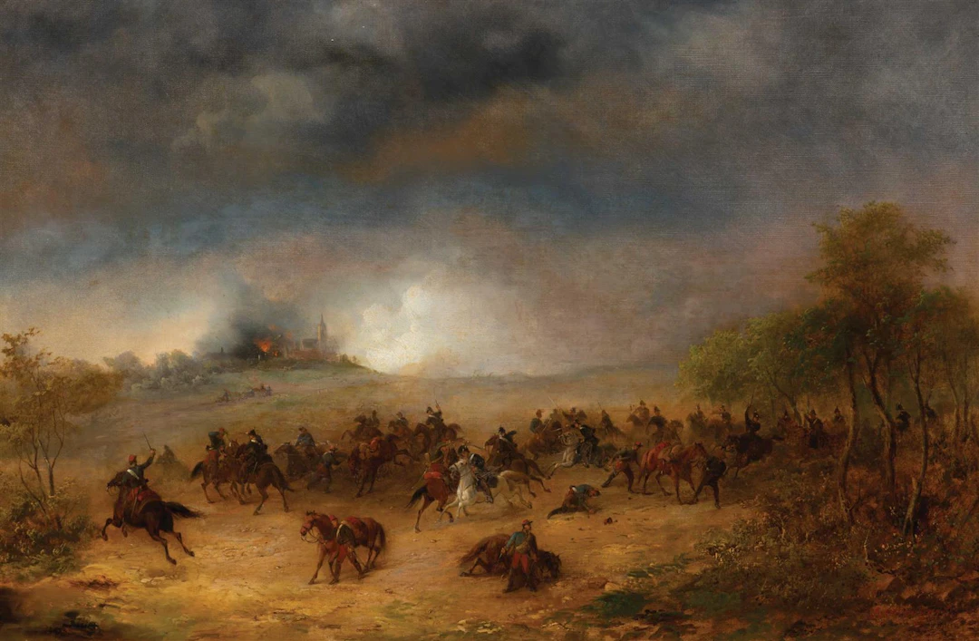Karl-August Aerttinger (Munich 1803 - 1876) Battlefield...
