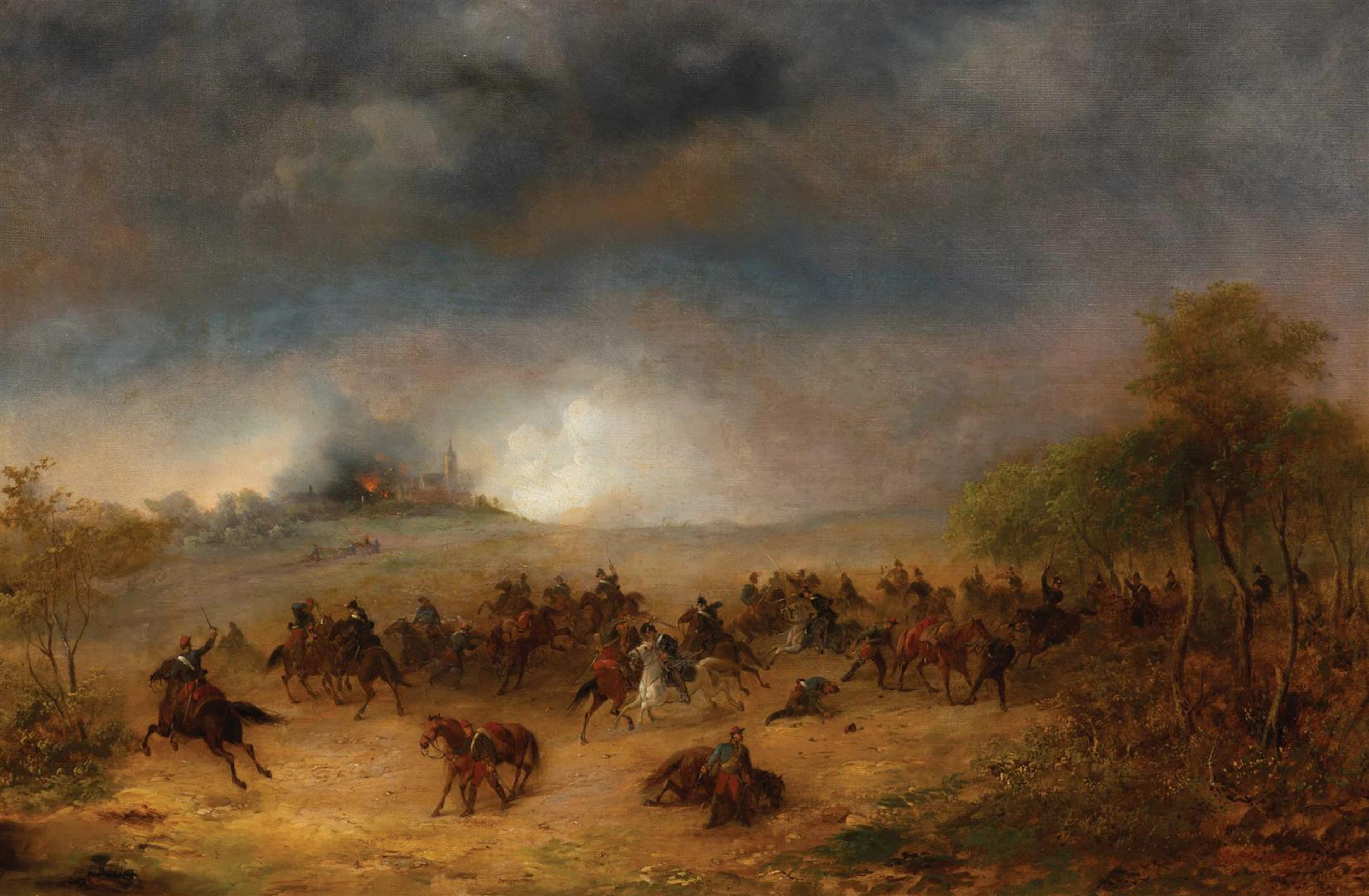 Karl-August Aerttinger (Munich 1803 - 1876) Battlefield...