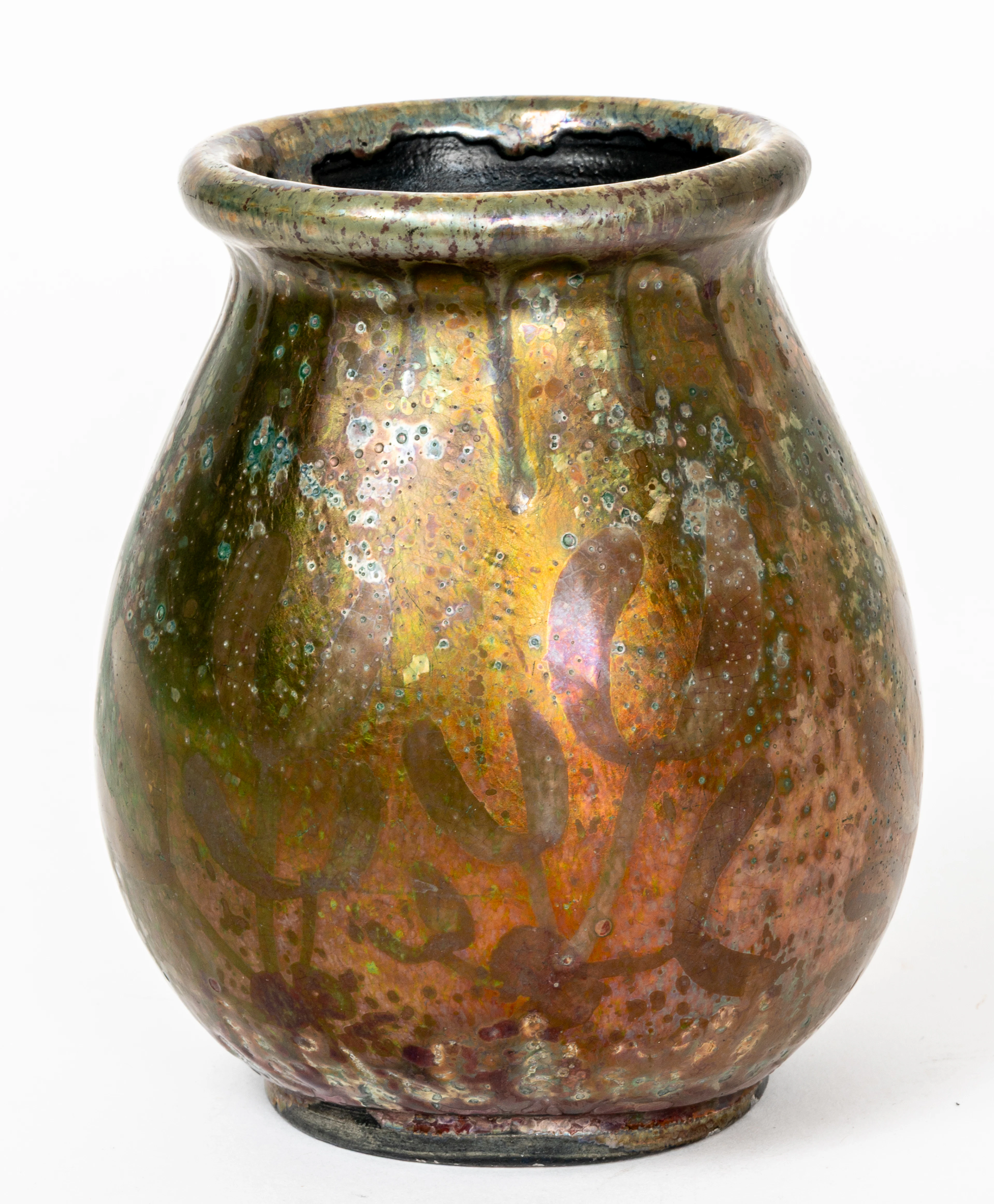 Lot 233: METALLIC IRIDESCENT GLAZE VASE