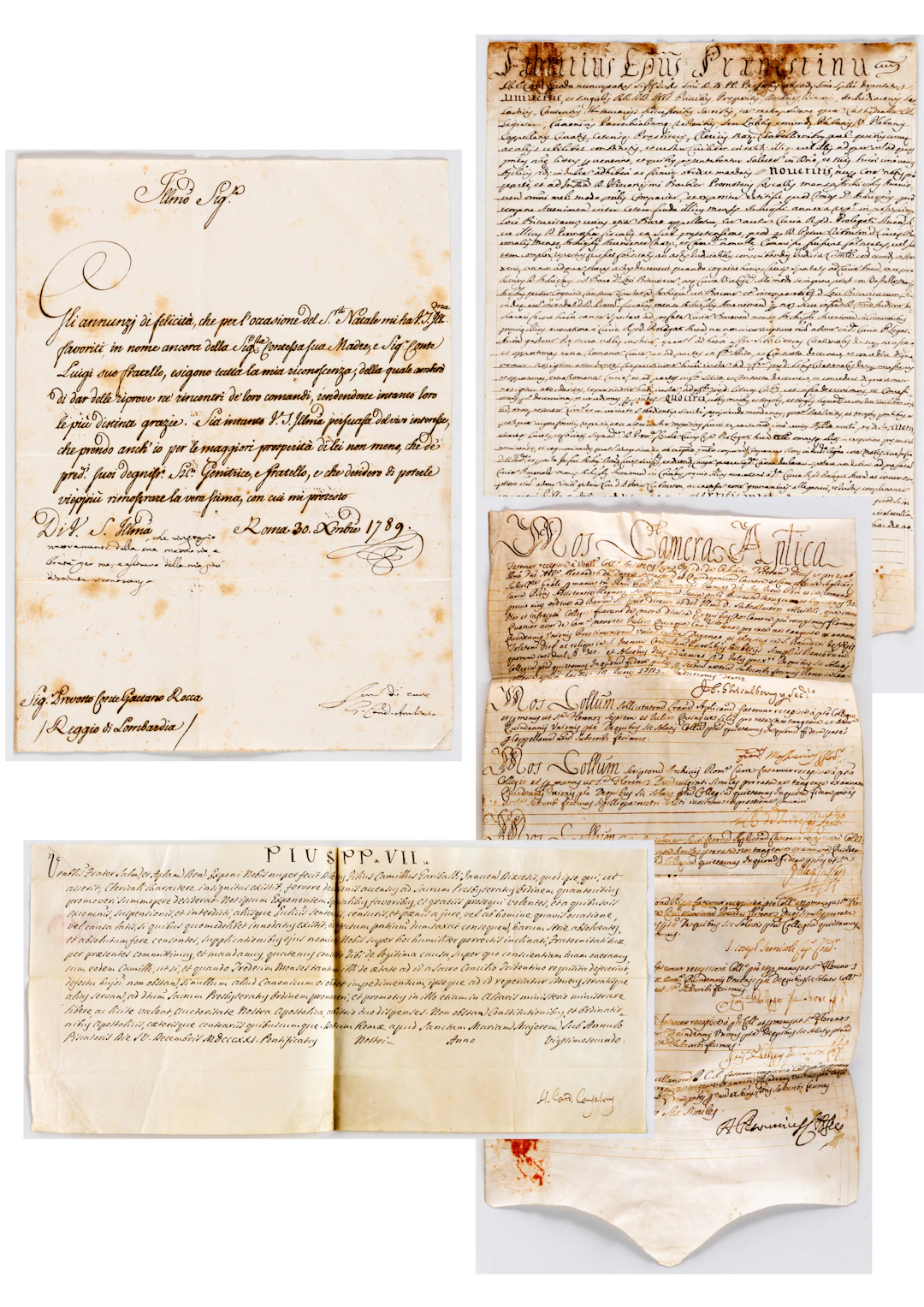 Lot 411: 4 HANDWRITTEN CLERICAL DOCUMENTS