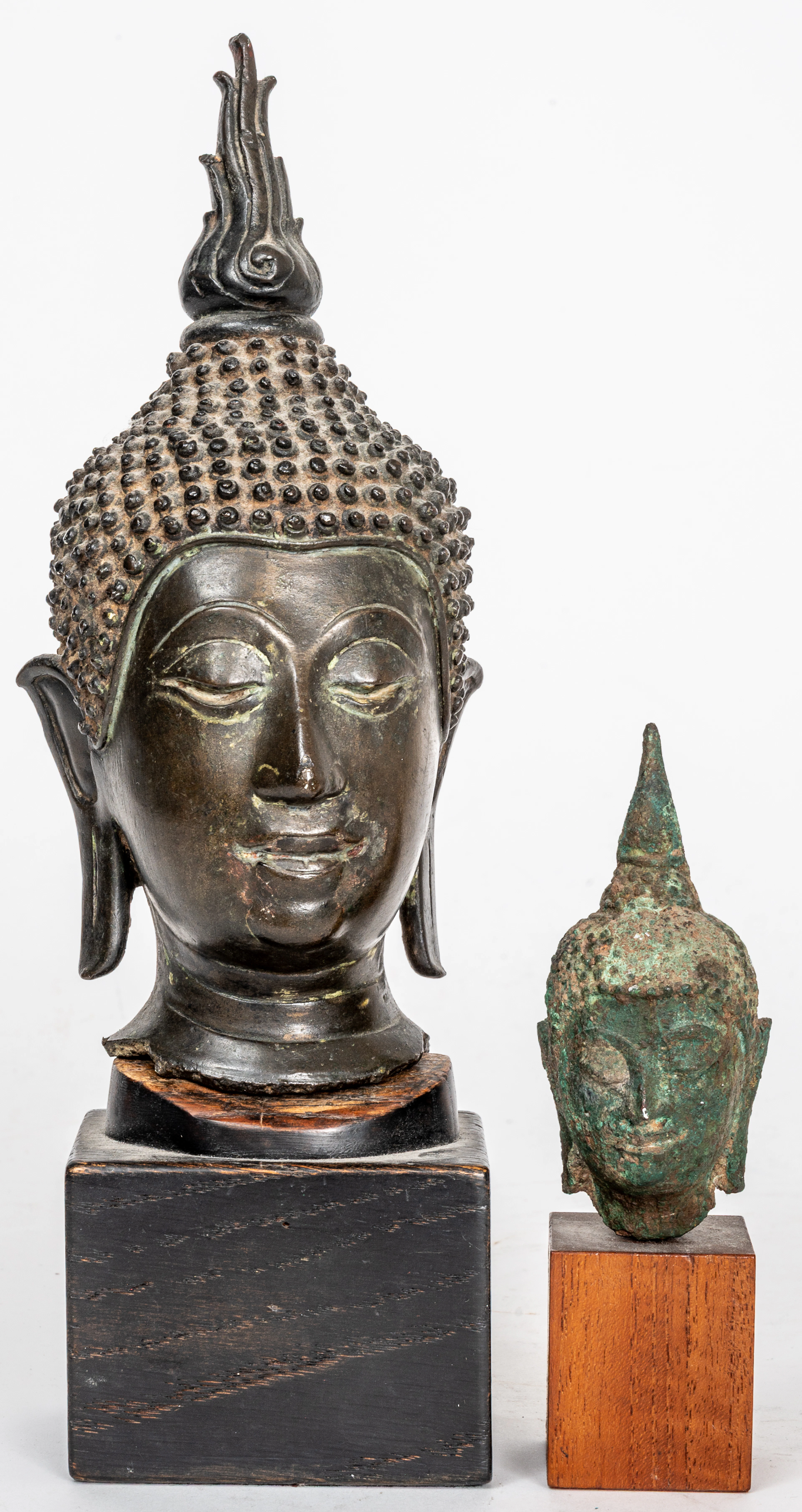 Lot 45: TWO BUDDHA HEADS