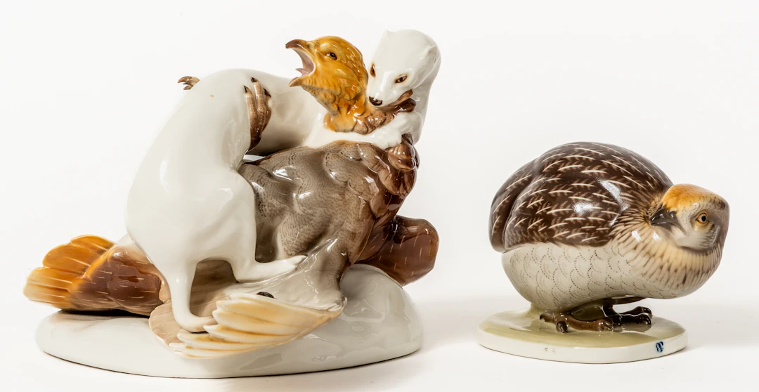 Lot 244: WEASEL WITH BIRD AND PARTRIDGE