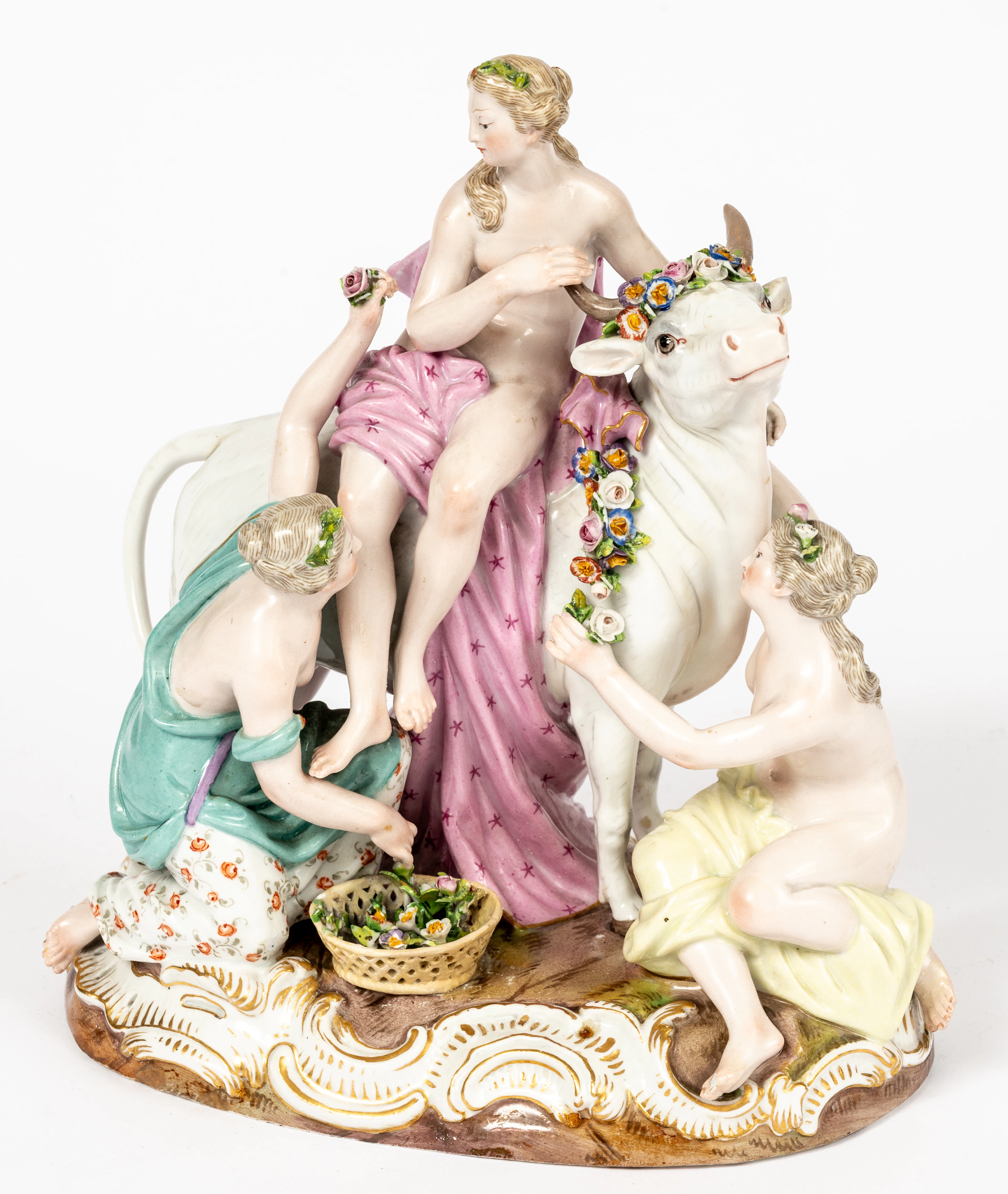 Lot 129: (133) MEISSEN PORCELAIN FIGURE GROUP 'EUROPA AND THE BULL'