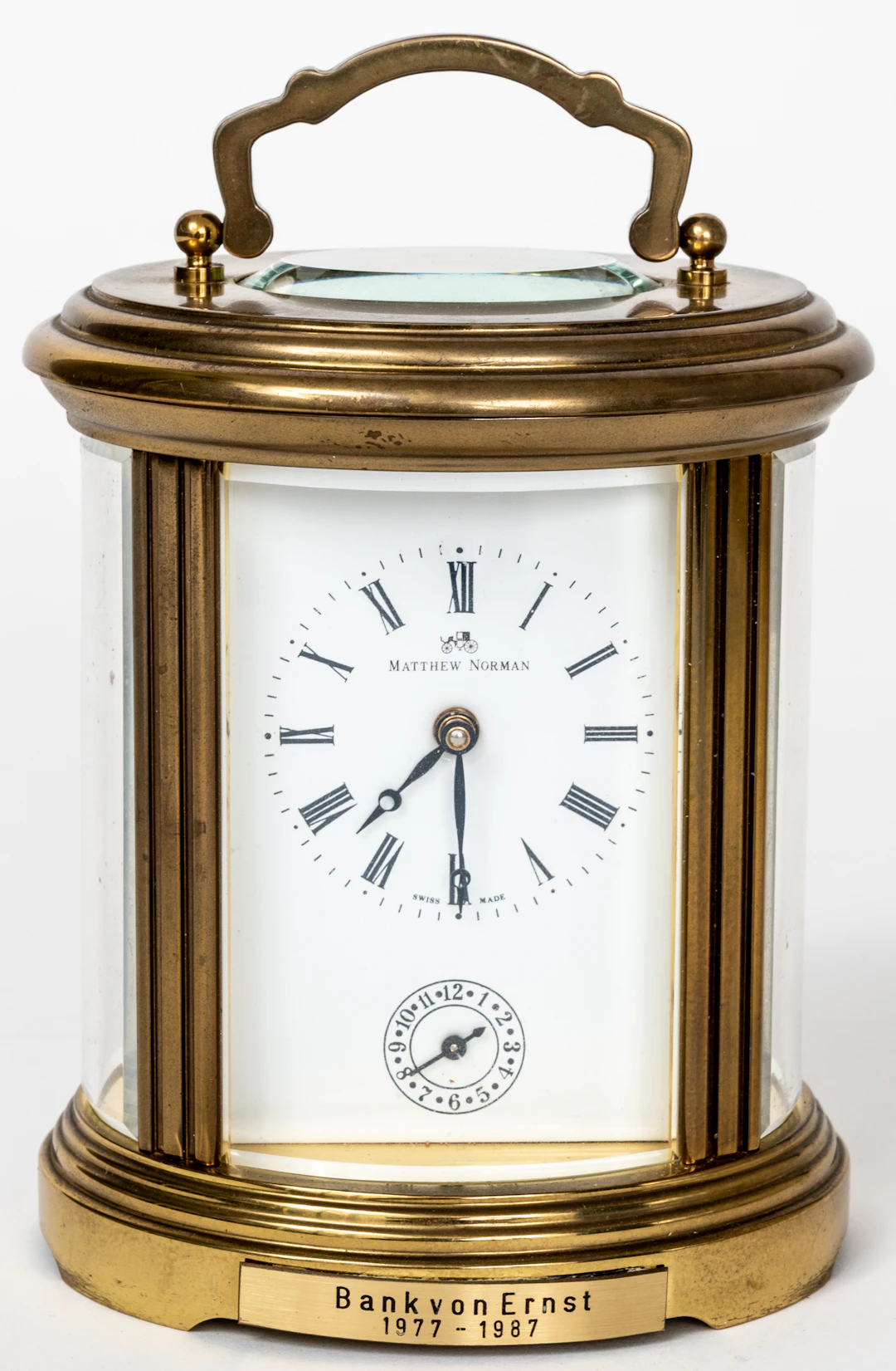 Lot 321: MATTHEW NORMAN, CARRIAGE CLOCK WITH ALARM