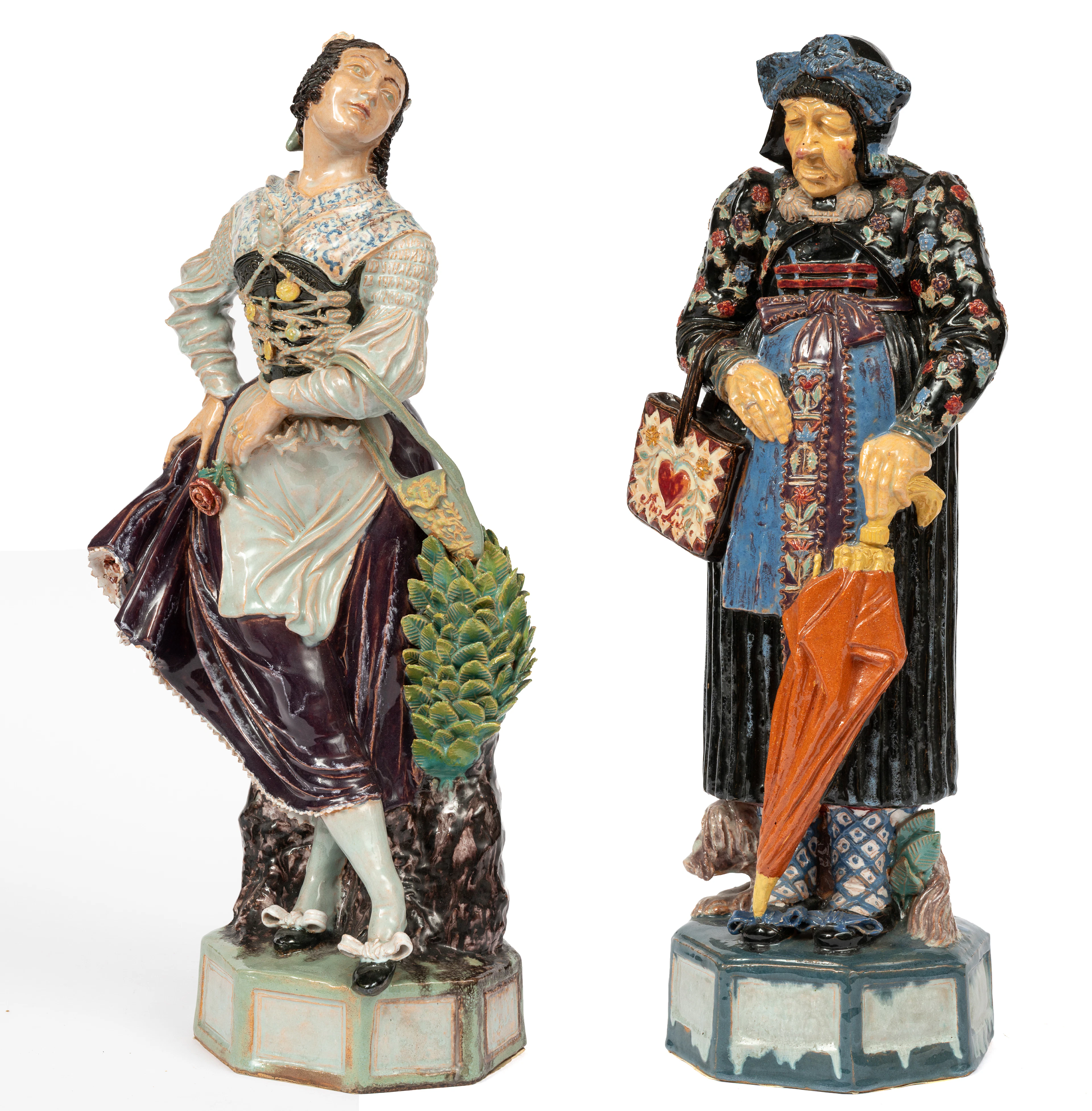 Lot 141: A PAIR OF FAYENCE-FIGURES MADE BY FRANZ REITHER (1895-1960)