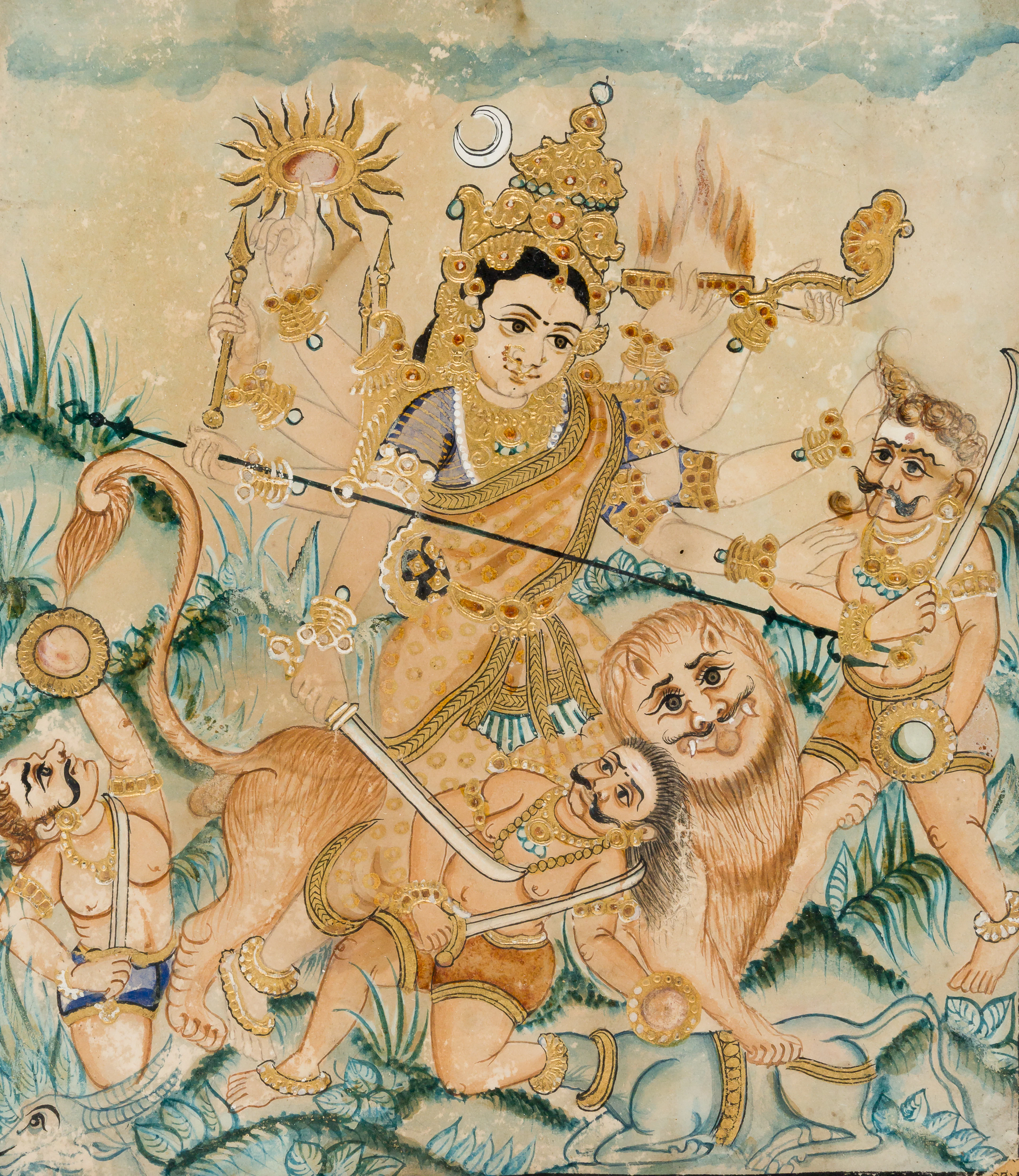 Lot 2: DURGA BATTLING THE DEMON OF UNCERTAINTY