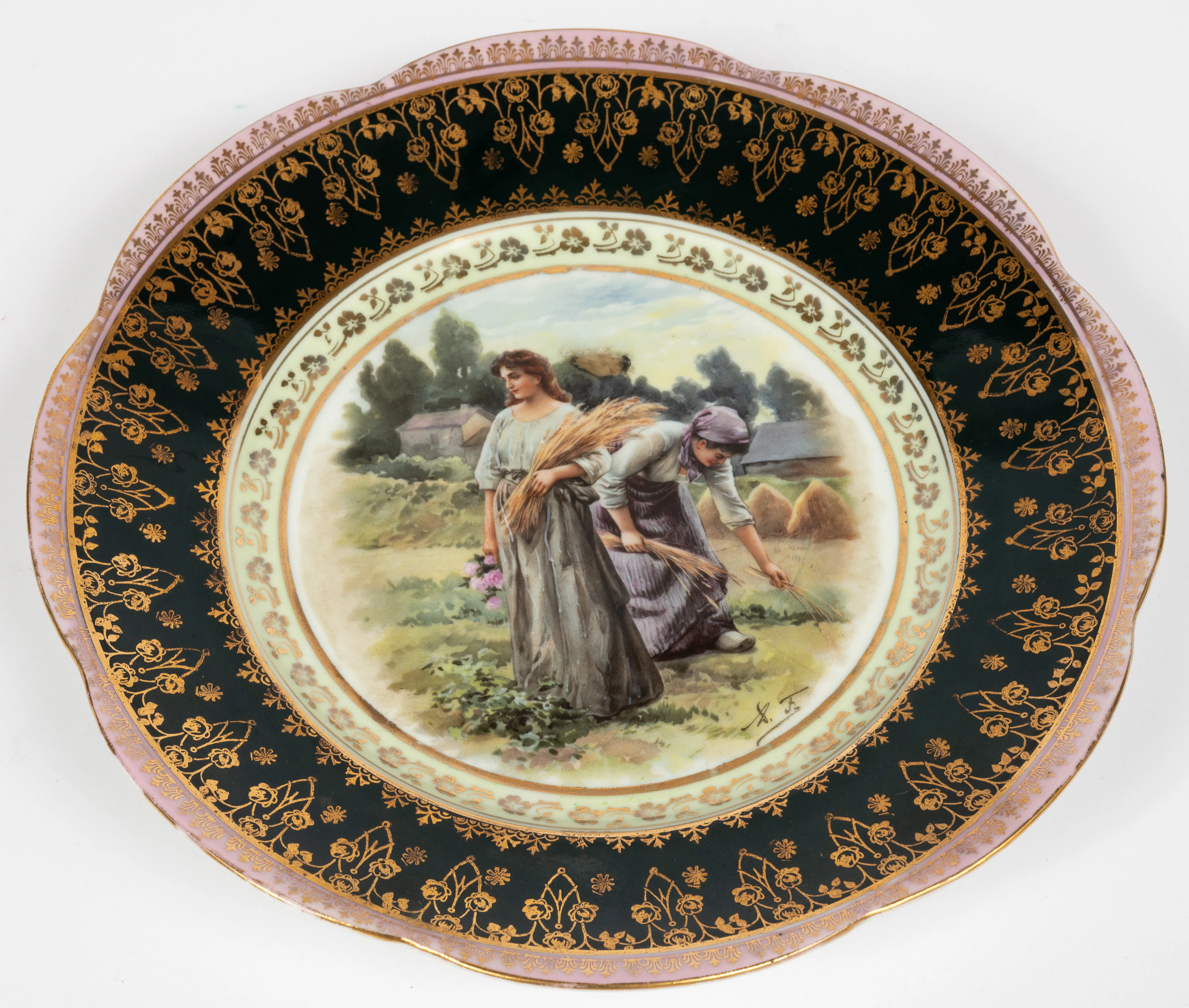 Lot 206: (7) DECORATIVE PLATE WITHA SCENE OF 'THE GLEANERS'