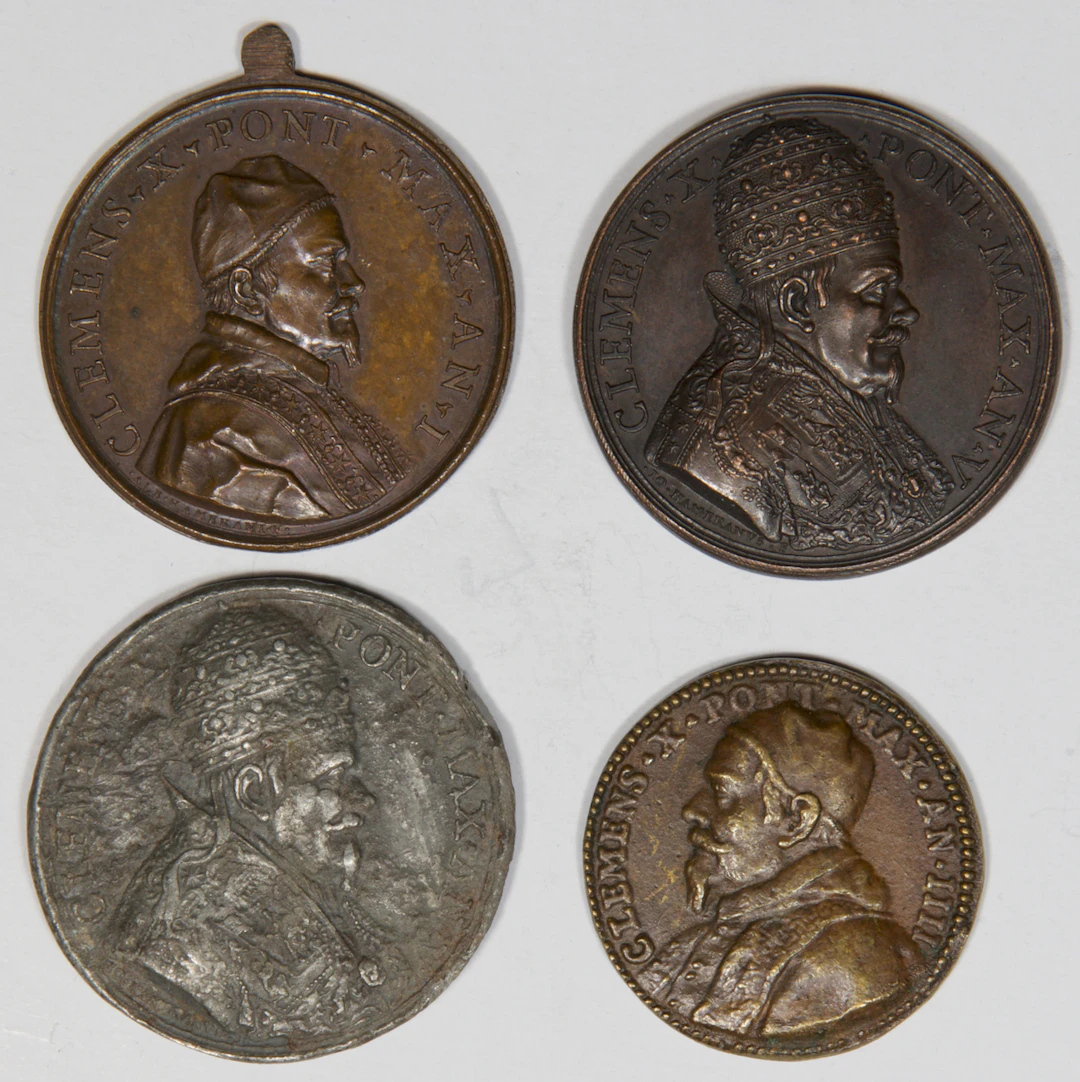 Lot 73: 4 MEDALS POPE CLEMENT X (1670–1676)