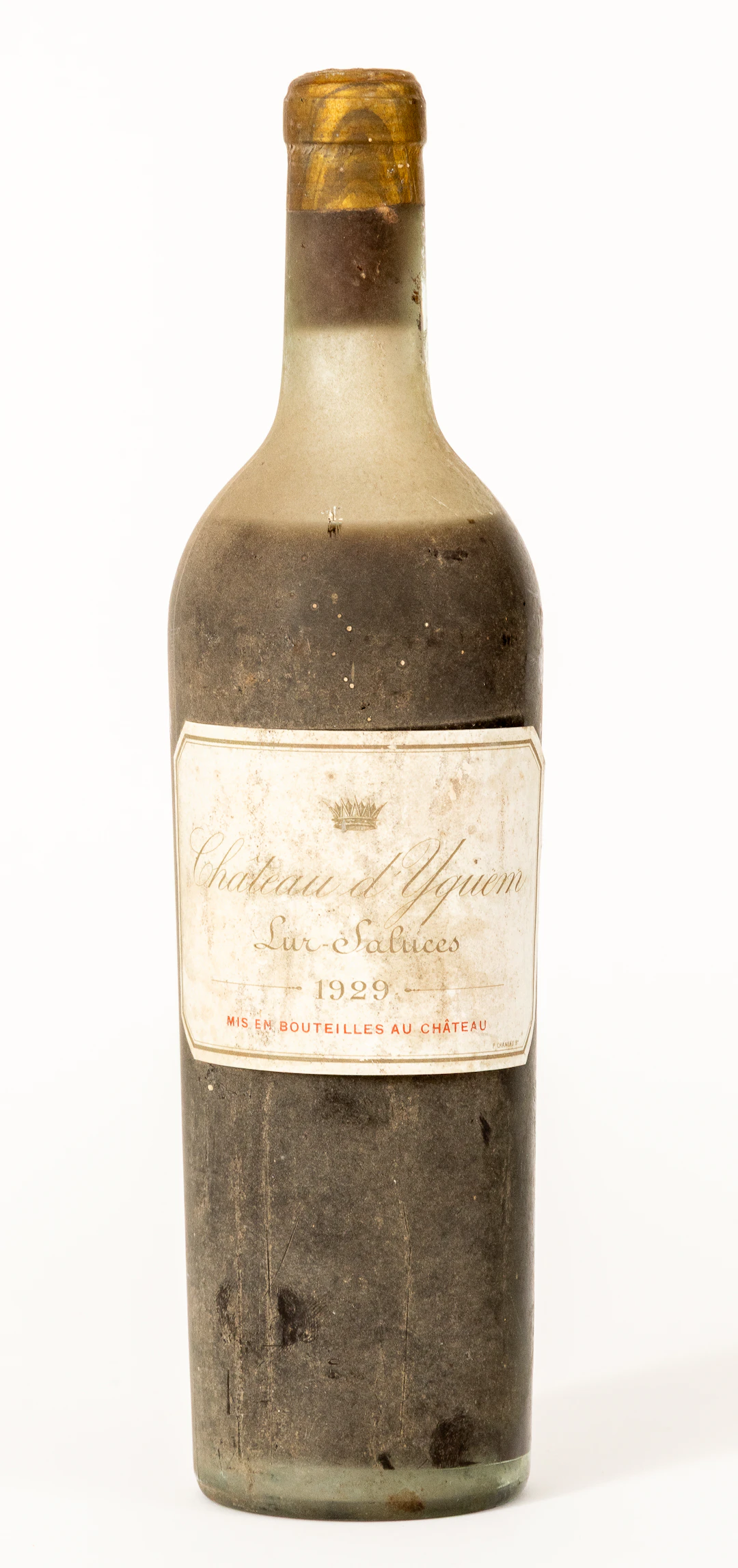 Lot 398: VERY RARE BOTTLE 1929 CHÂTEAU D'YQUEM