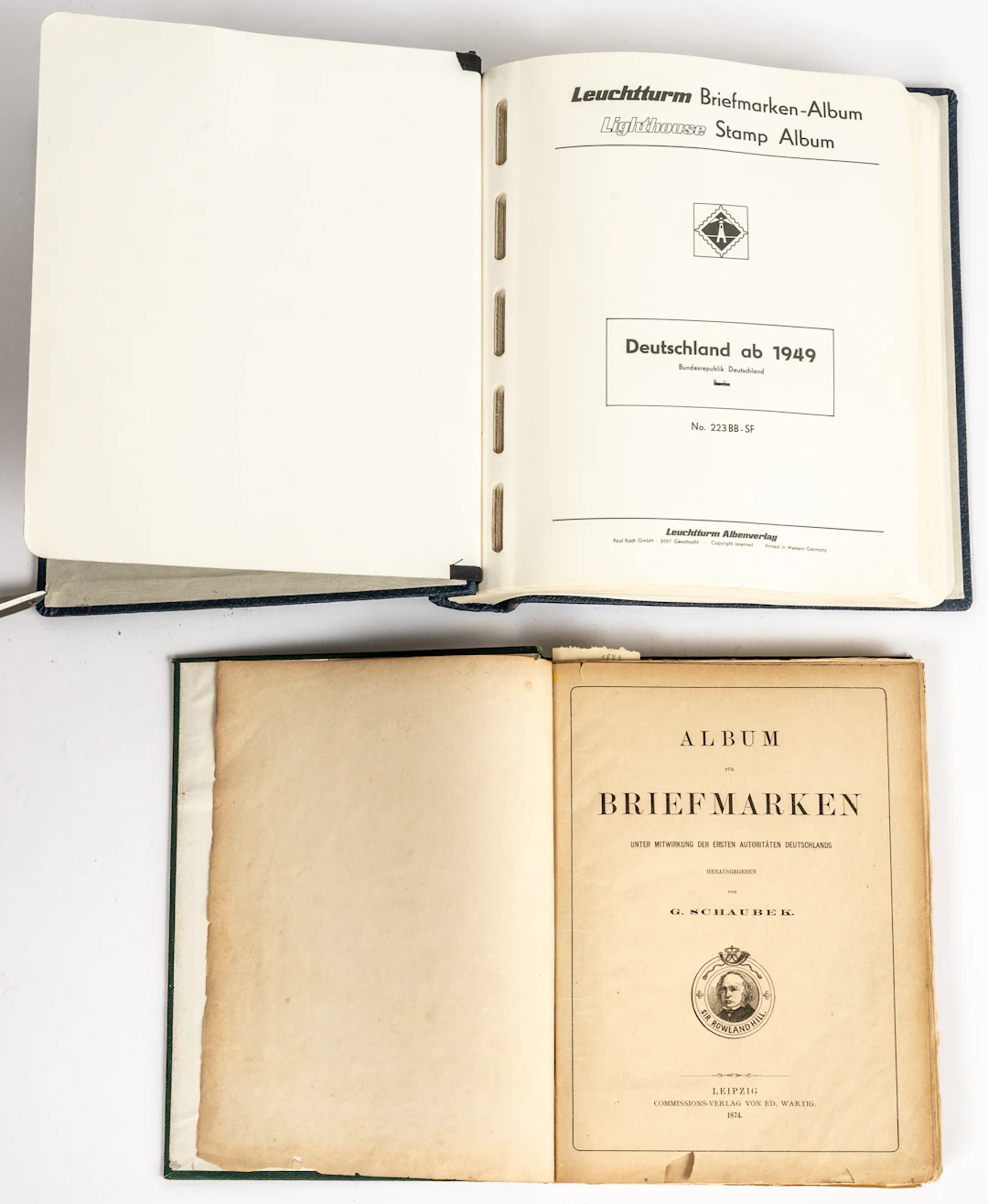 Lot 88: 1 STAMP ALBUM, EDITED BY G. SCHAUBERG, 1874, AND 1 ALBUM WEST