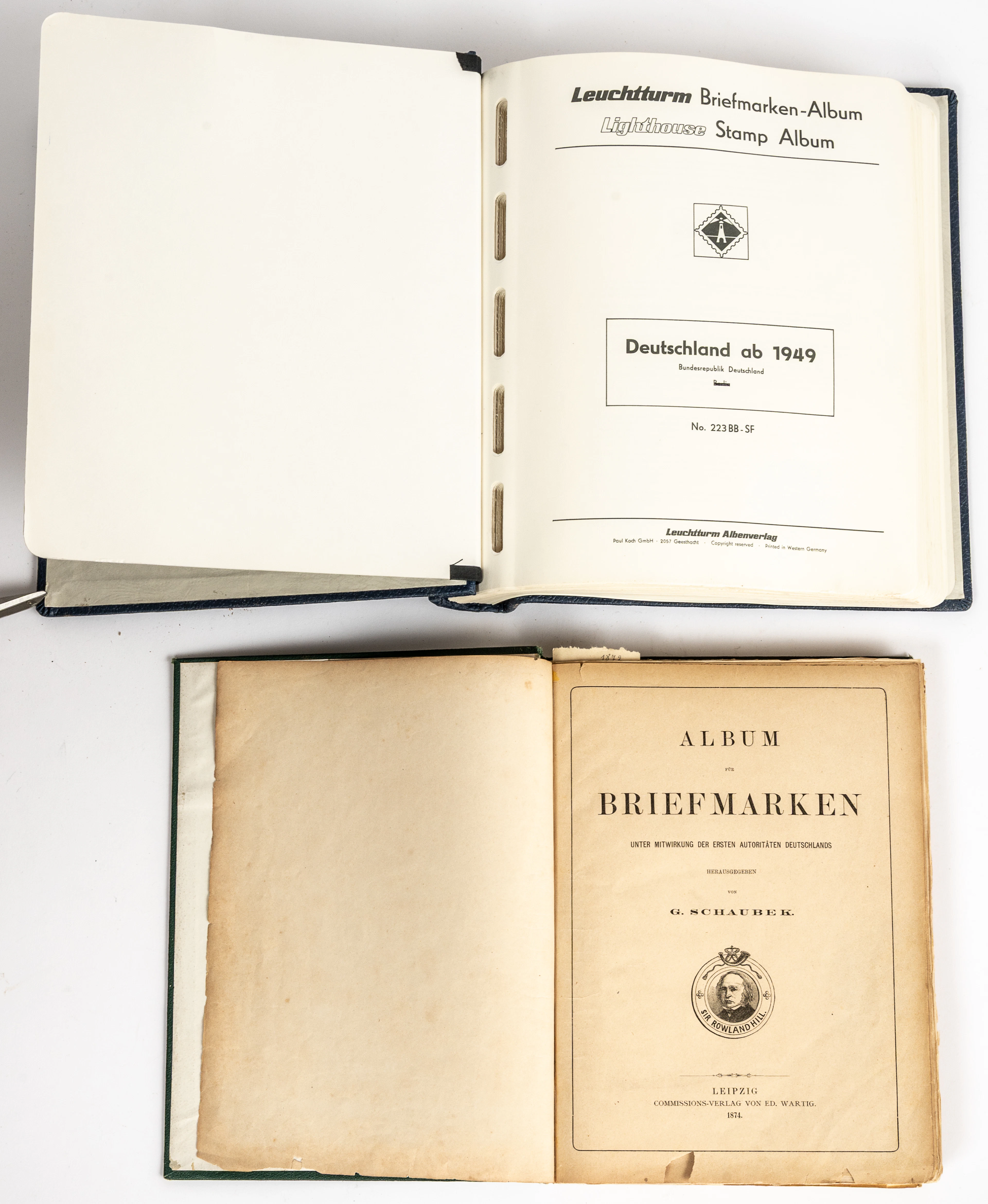 Lot 88: 1 STAMP ALBUM, EDITED BY G. SCHAUBERG, 1874, AND 1 ALBUM WEST