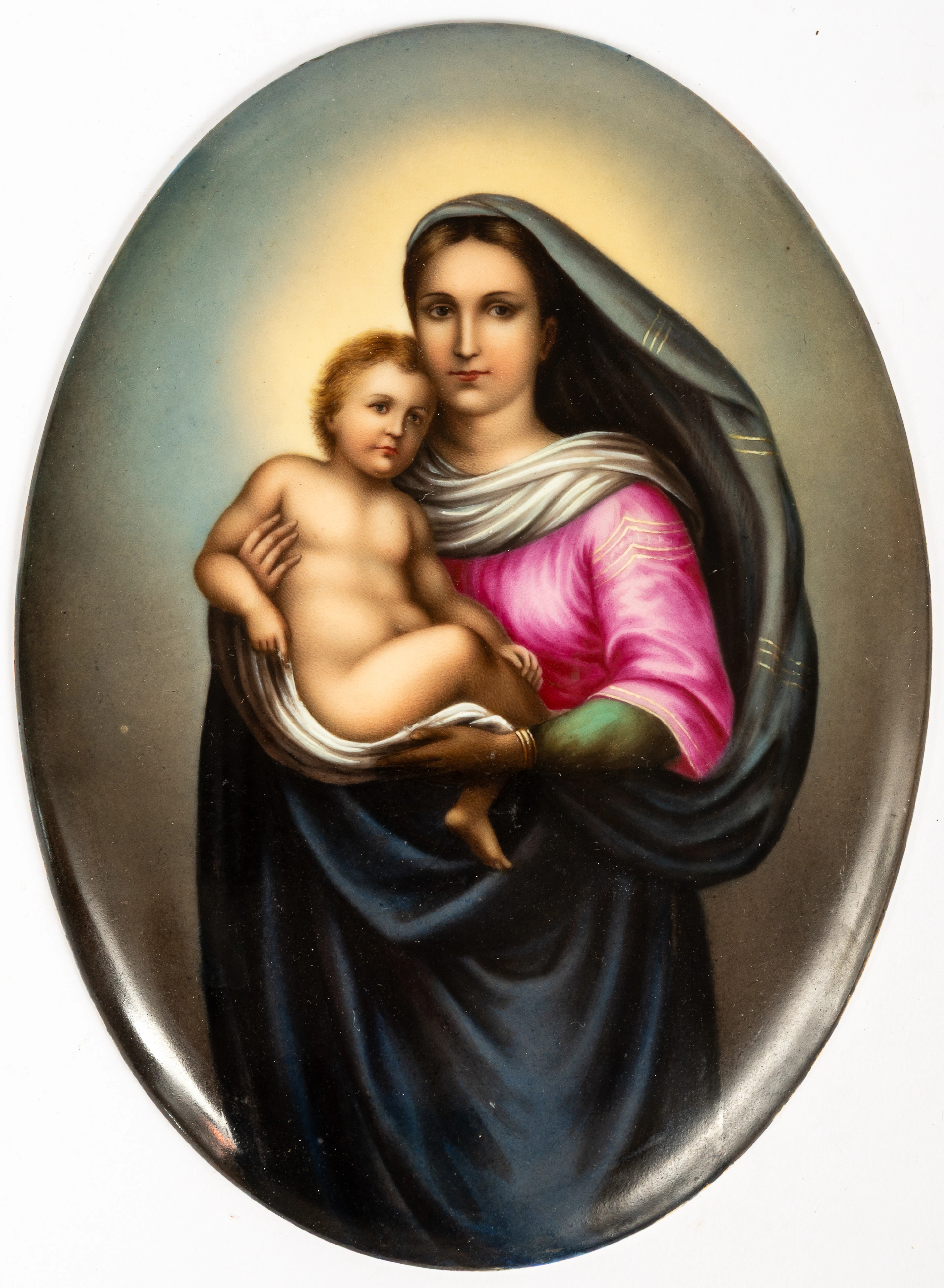 Lot 235: (2366) PORCELAIN PLAQUE "SISTINE MADONNA'