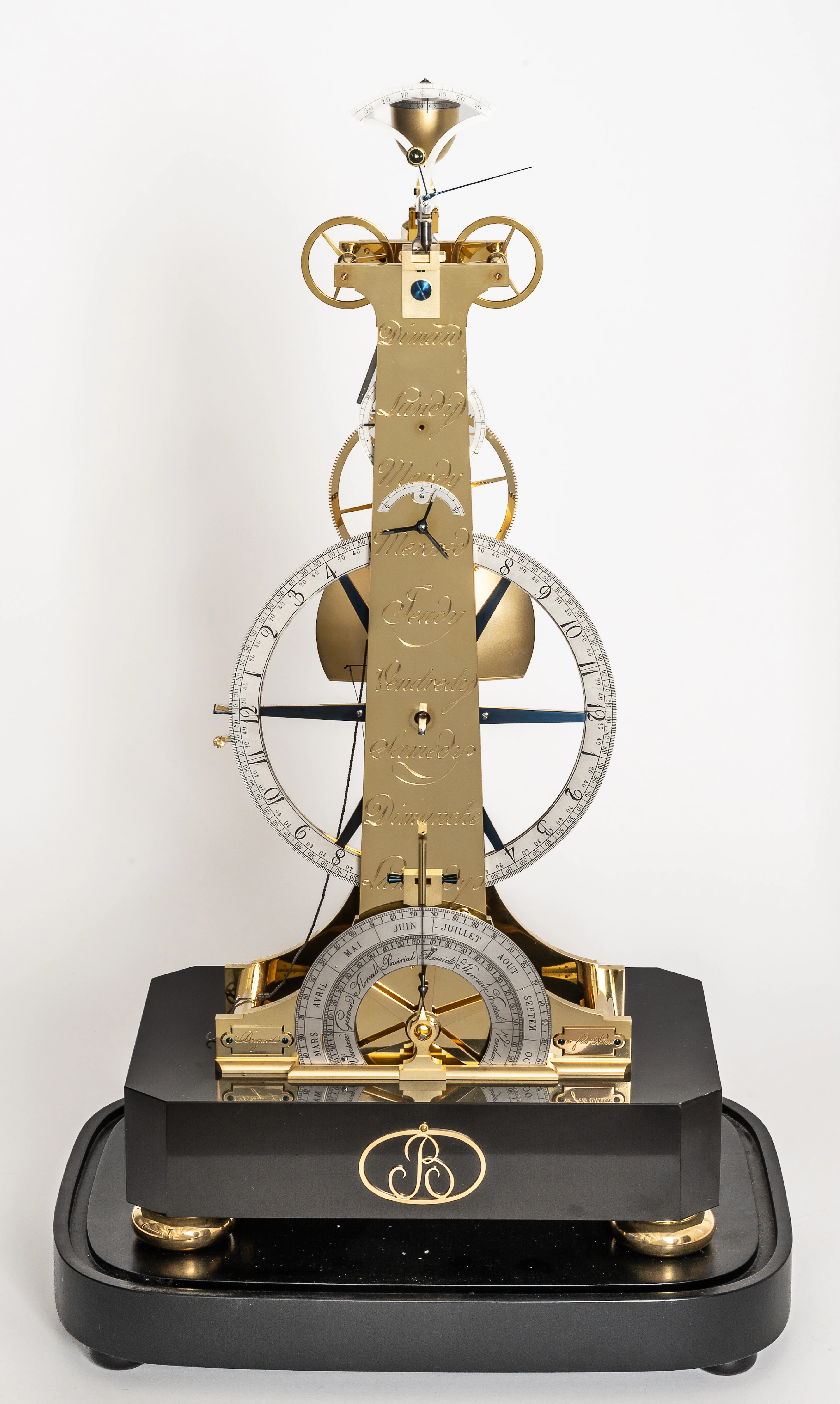 Lot 324: FAITHFUL REPRODUCTION OF A PENDULUM CLOCK "À TROIS ROUES"