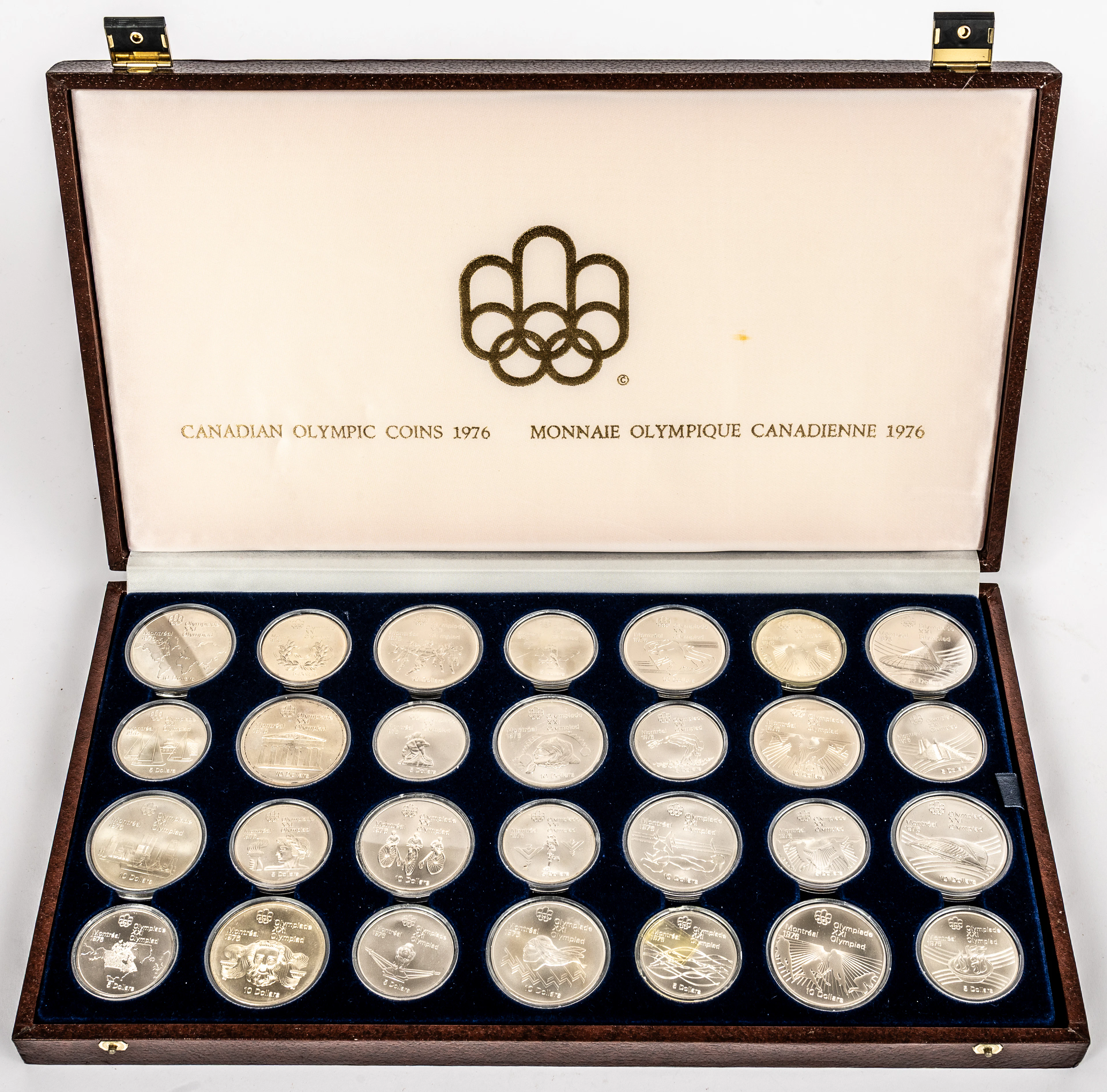 Lot 82: 1976 CANADIAN OLYMPIC SILVER COIN SEIT IN ORIGINAL CASE