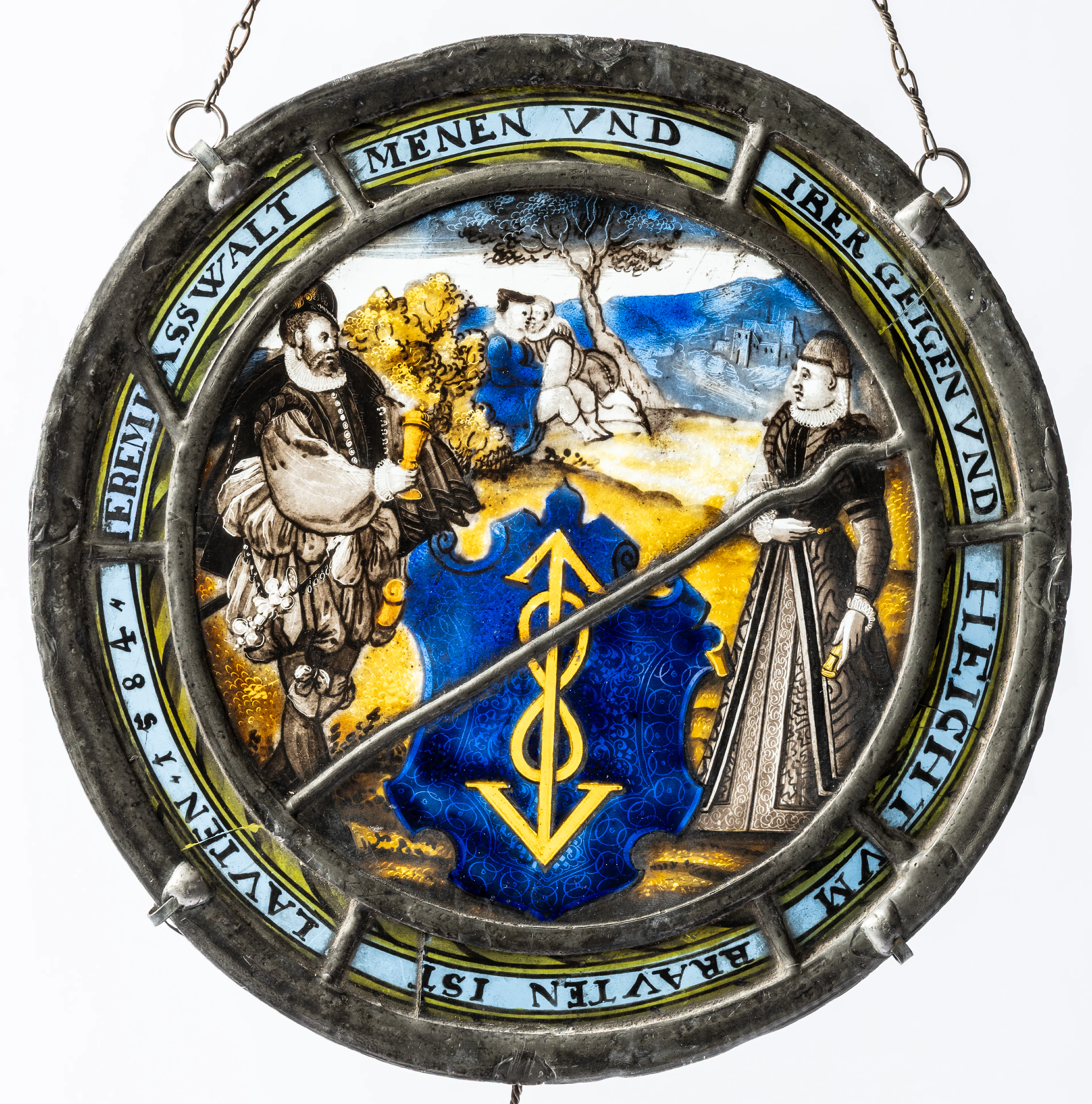 Lot 94: STAINED GLASS PAINTING, DATED 1584
