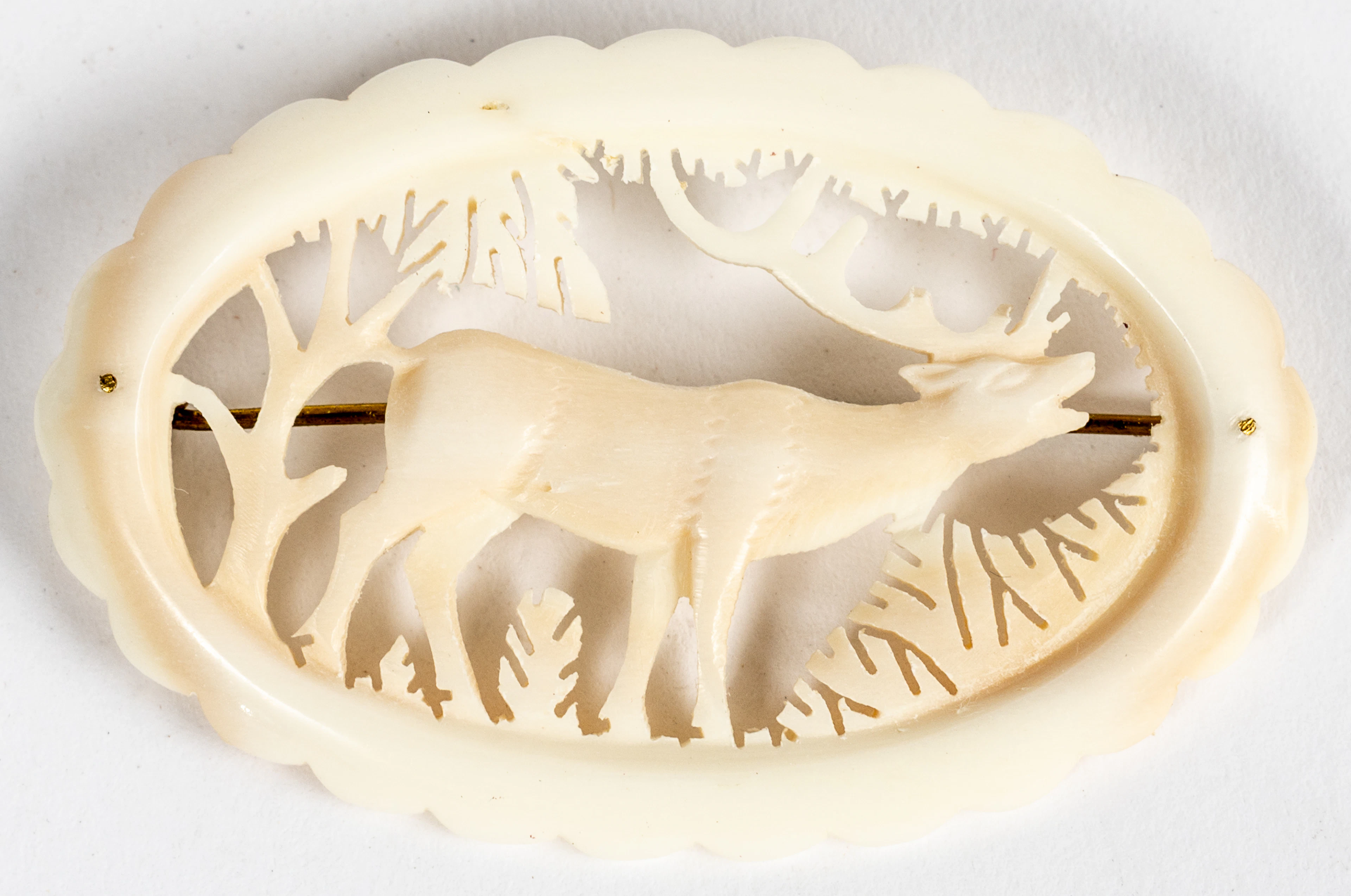 Lot 335: (41) BROOCH SHOWING A BELLOWING STAG OR ELK