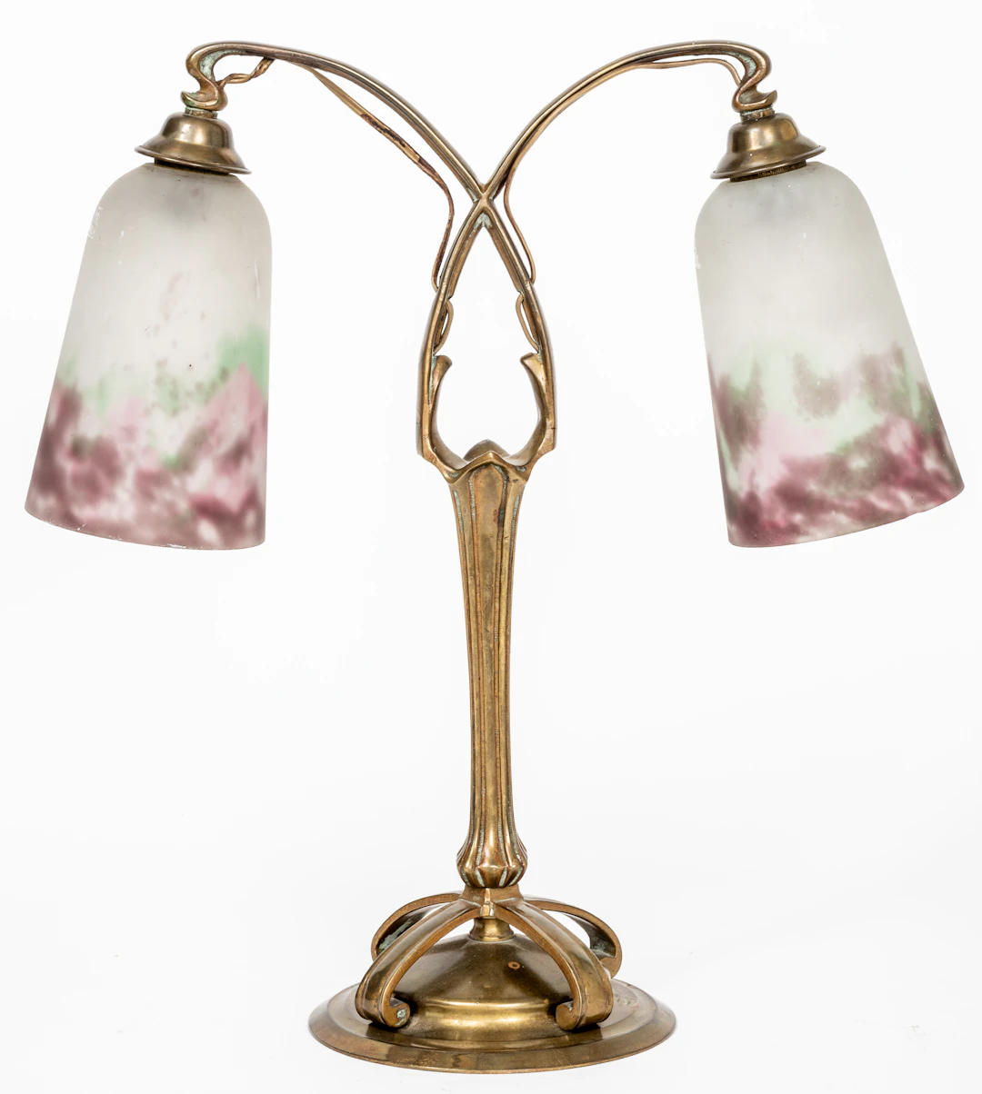 Lot 353: MULLER FRERES TWOLIGHT TABLE LAMP