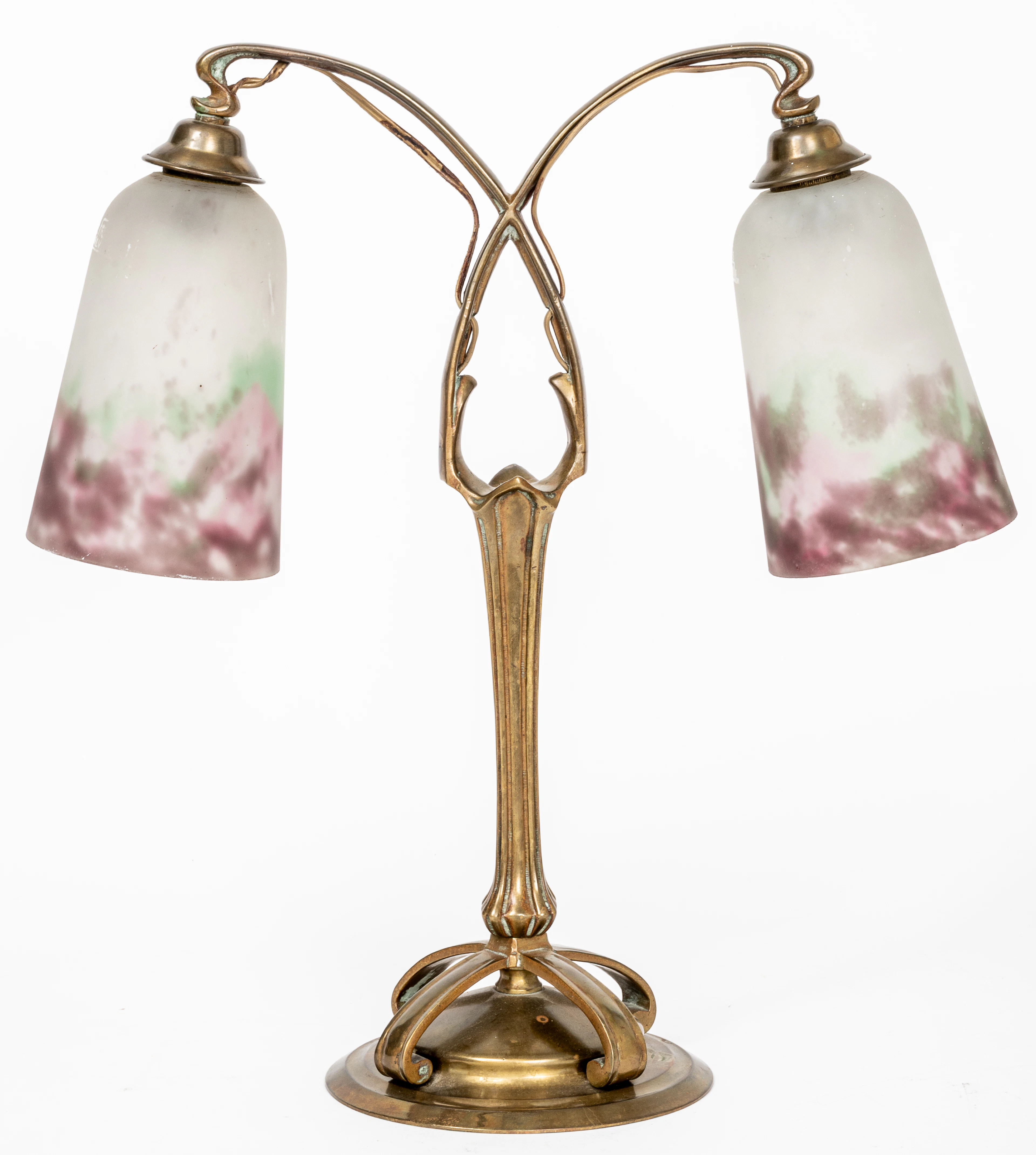 Lot 353: MULLER FRERES TWOLIGHT TABLE LAMP