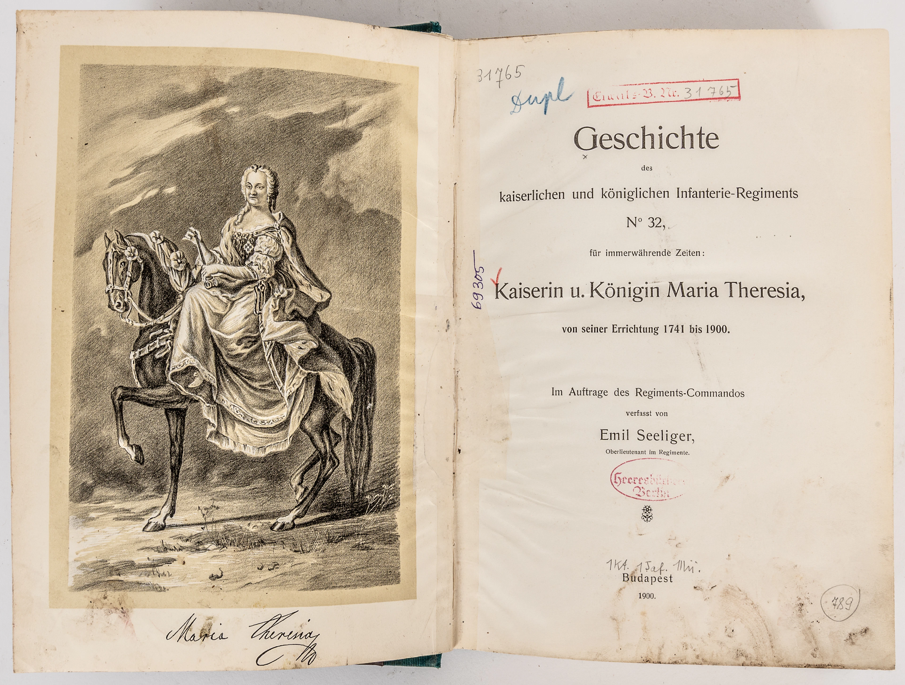 Lot 402: (59) HISTORY OF THE IMPERIAL AND ROYAL INFANTRY REGIMENT NO. 32