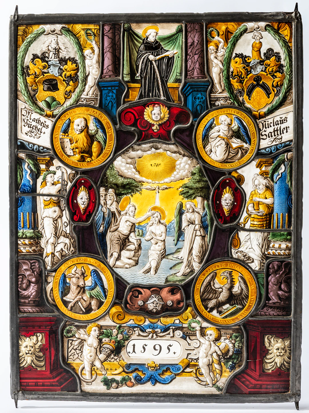 Lot 95: STAINED GLASS PAINTING, DATED 1595