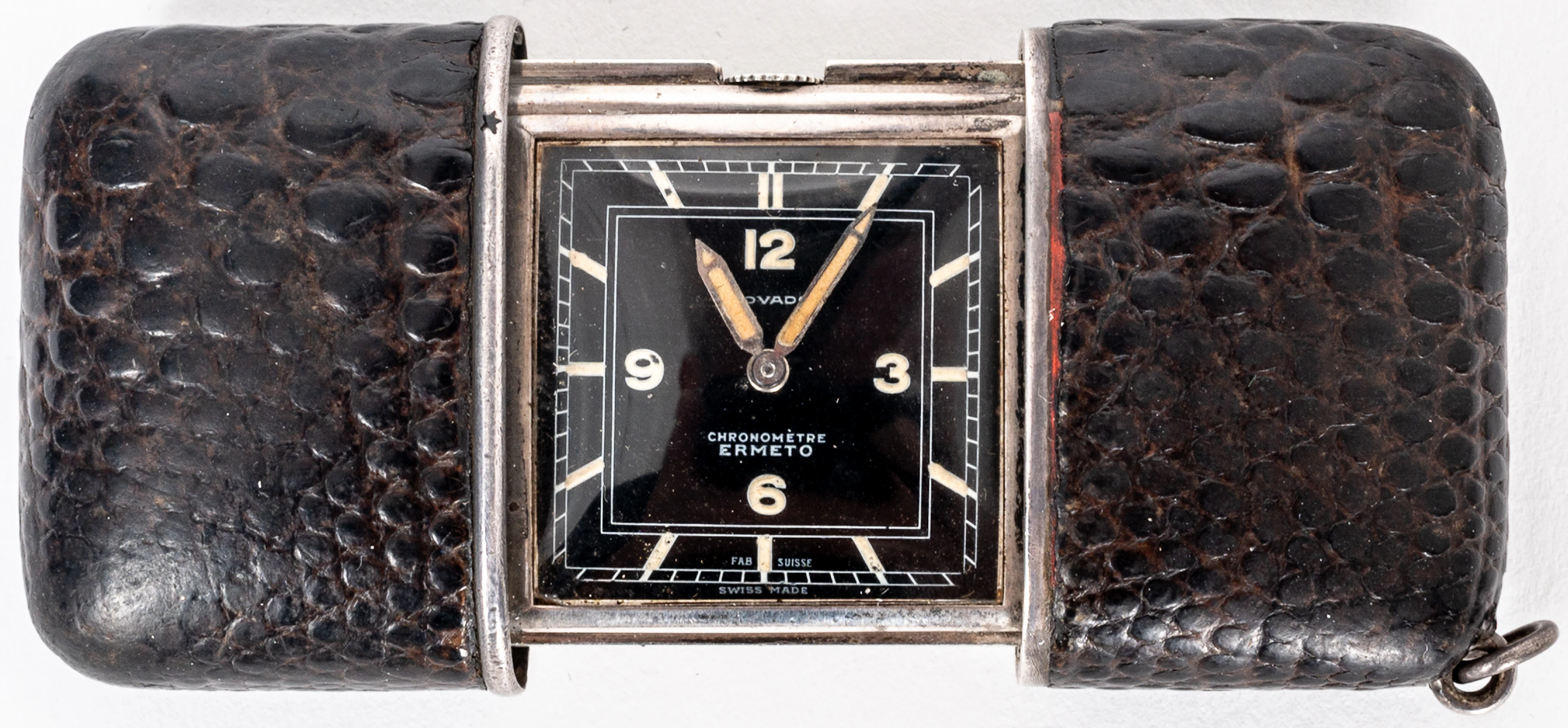 Lot 312: MOVADO ERMETO POCKET AND TRAVEL WATCH