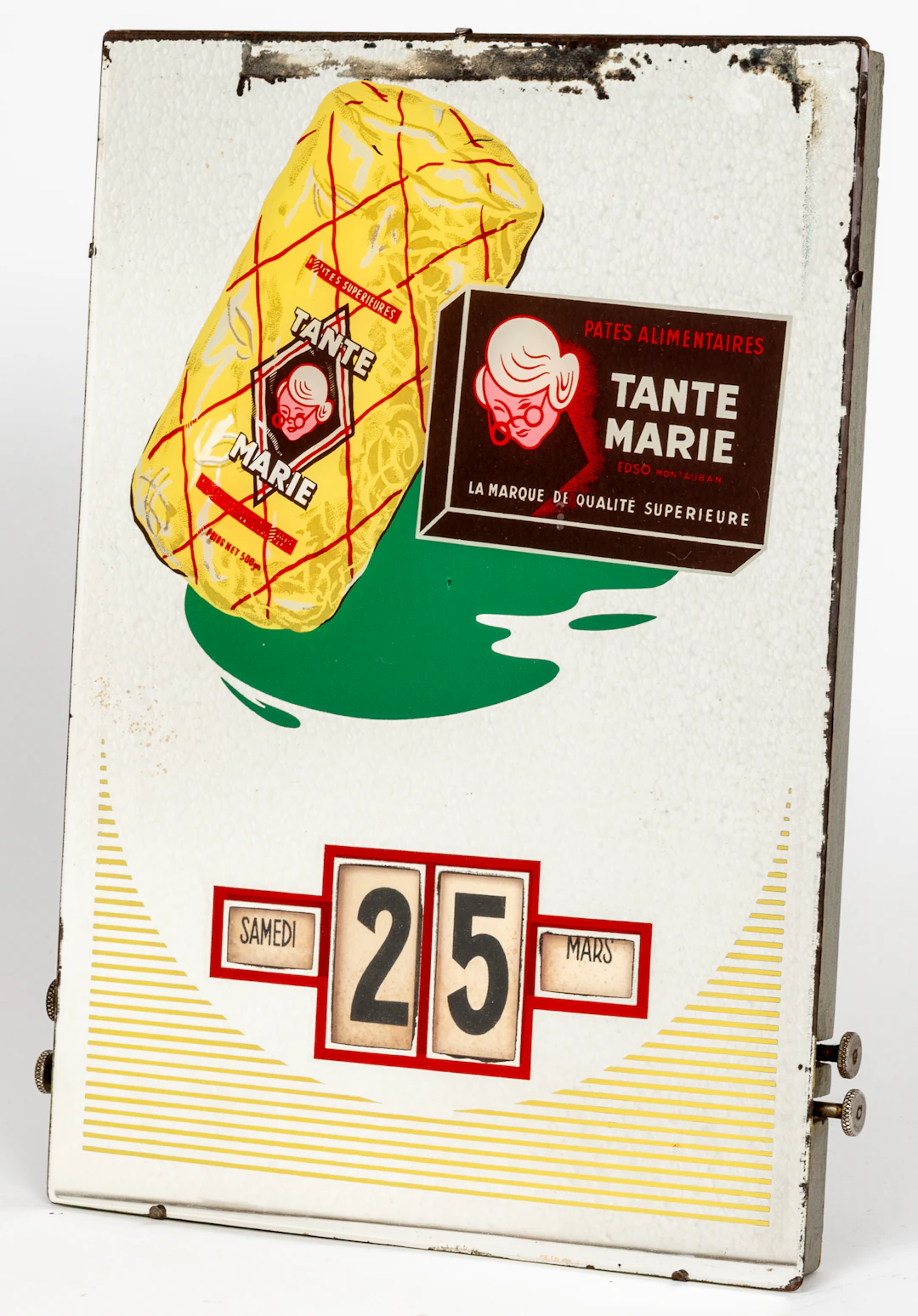 Lot 378: VINTAGE ADVERTISING CALENDAR WITH MIRROR FROM THE FRENCH