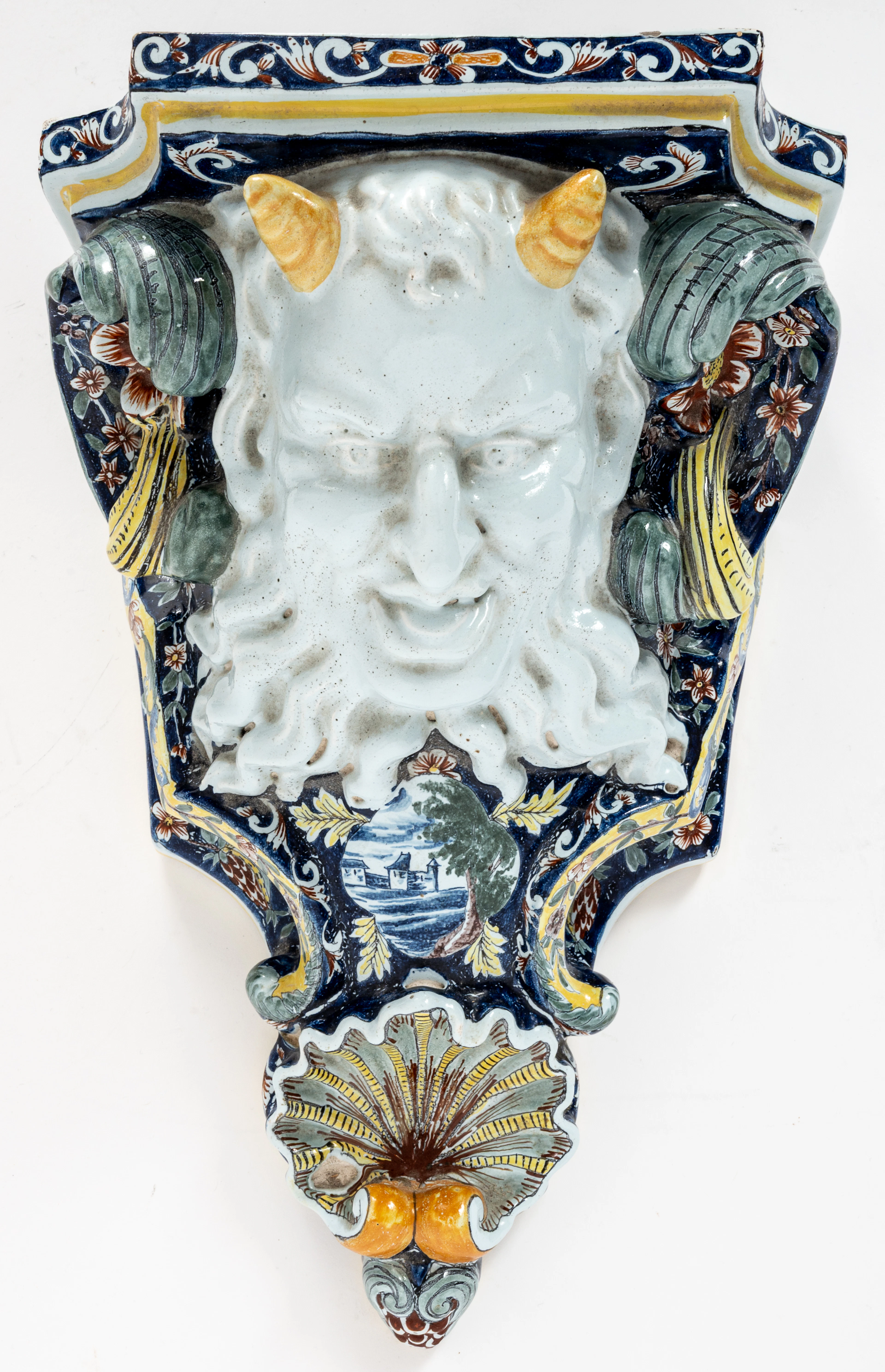 Lot 231: APPLIQUE WITH SATYR HEAD IN THE ROUEN STYLE