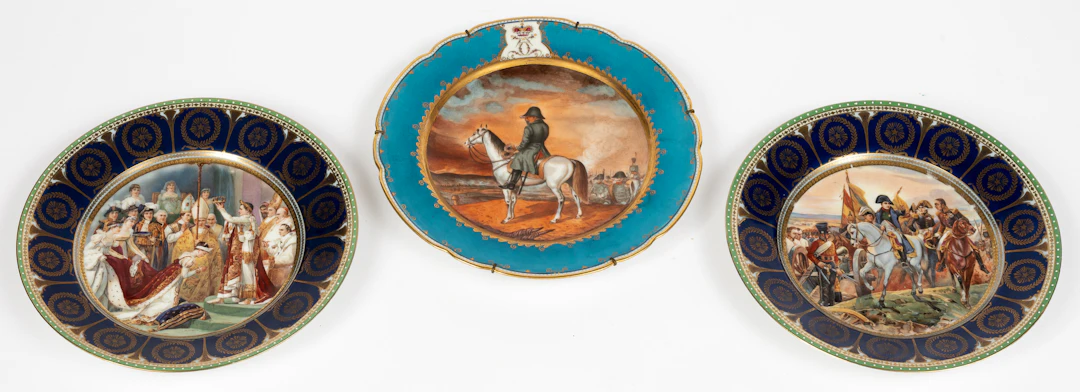 Lot 201: (48, 78, 79) 3 OLATES WITH SCENES FROM THE LIFE OF NAPOLEON