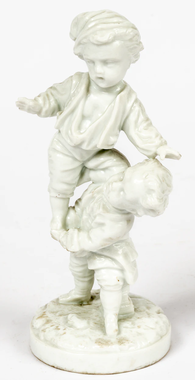 Lot 136: (142) PORCELAIN FIGURE 'PLAYING BOYS'