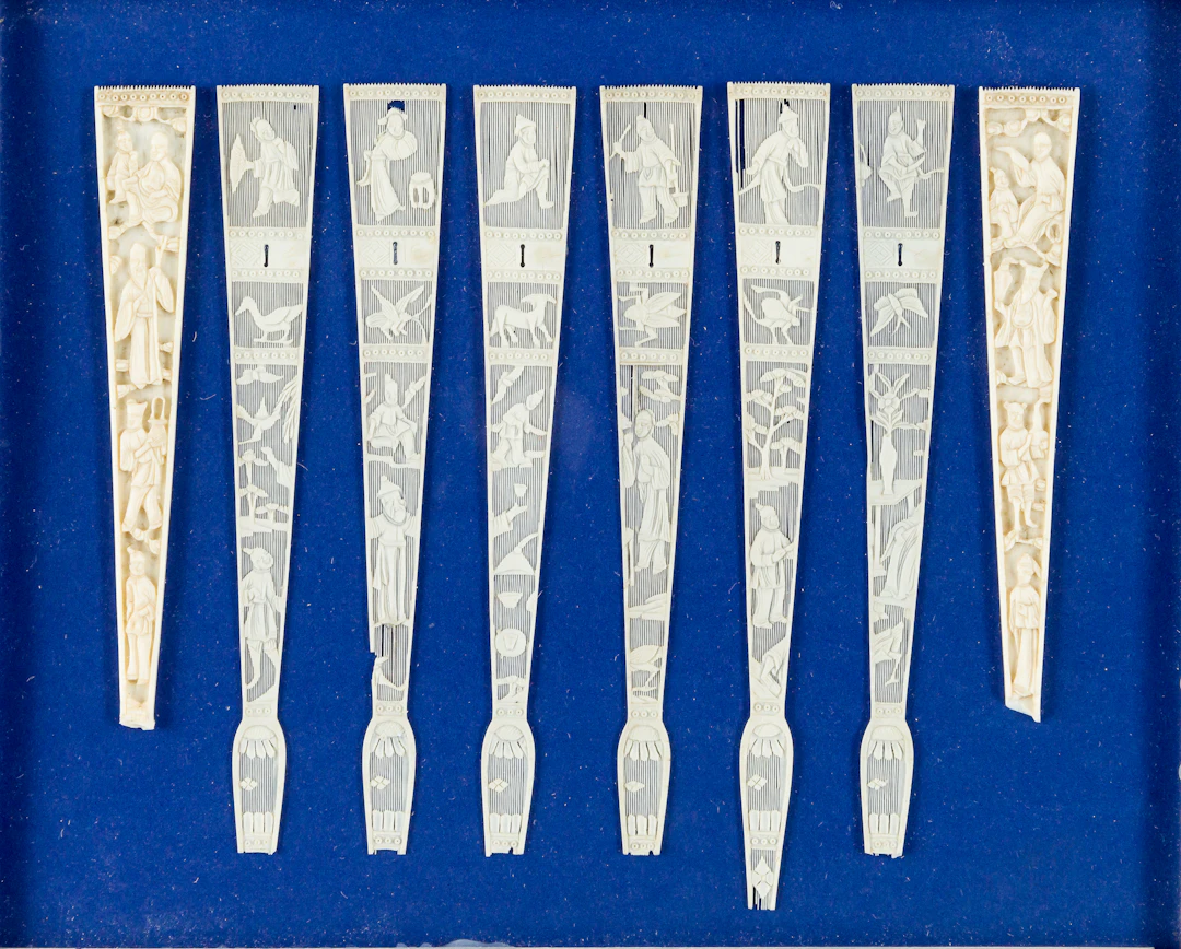 Lot 55: SEGMENTS OF A CHINESE FAN